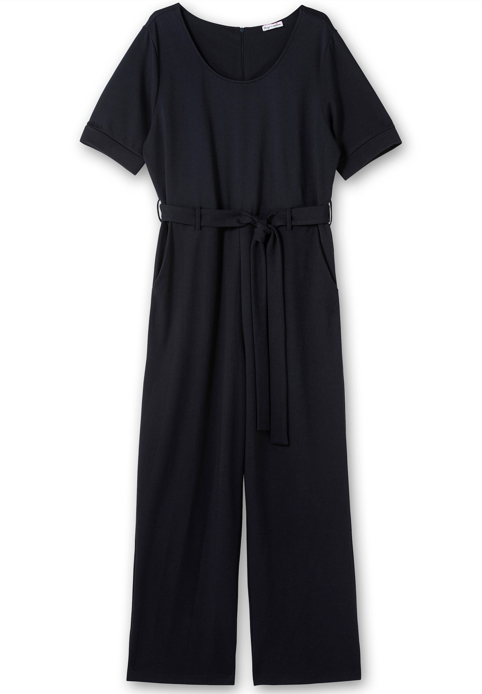 sheego by Joe Browns Jumpsuit »Jumpsuit Jumpsuit mit weitem Bein und Bindegürtel« mit Bindegürtel und weitem Bein