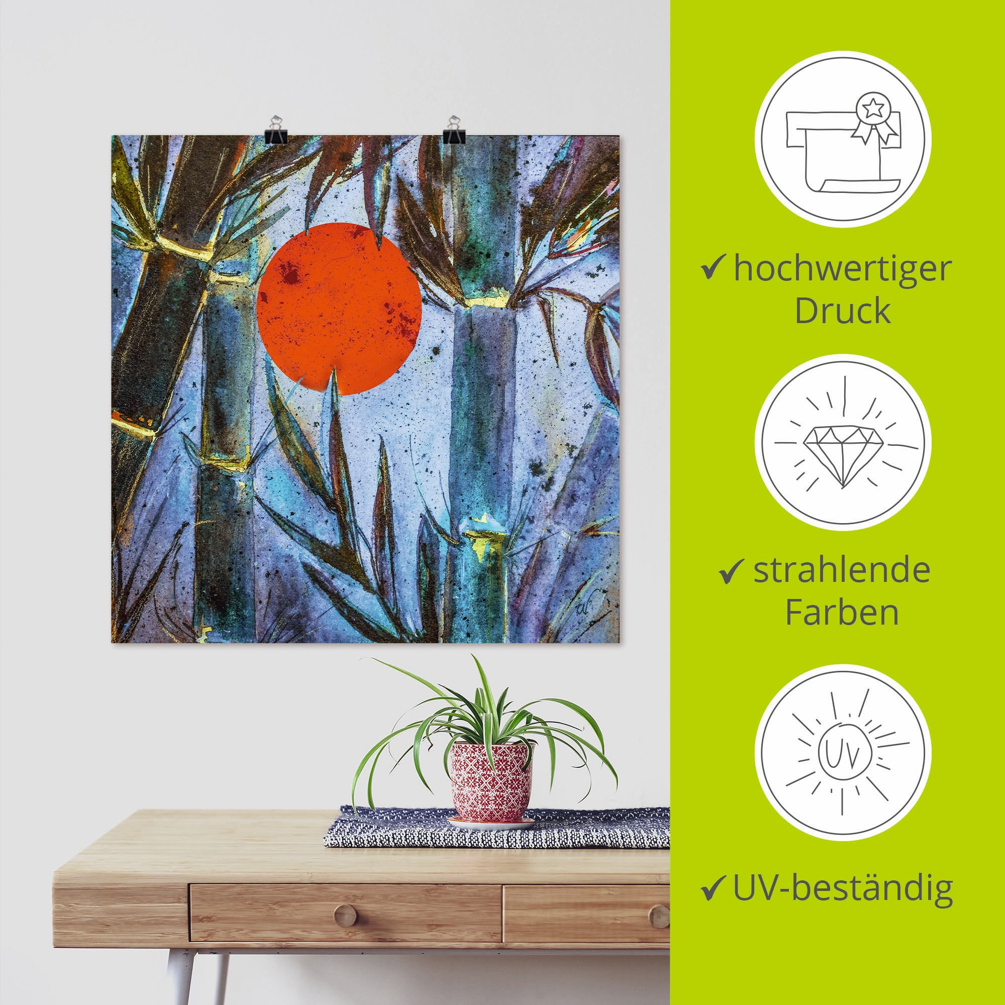 Artland Wandbild »Bambus im blauen Licht«, Arrangements, (1 St.), als  Alubild, Leinwandbild, Wandaufkleber oder Poster in versch. Größen  bestellen bei OTTO | Poster