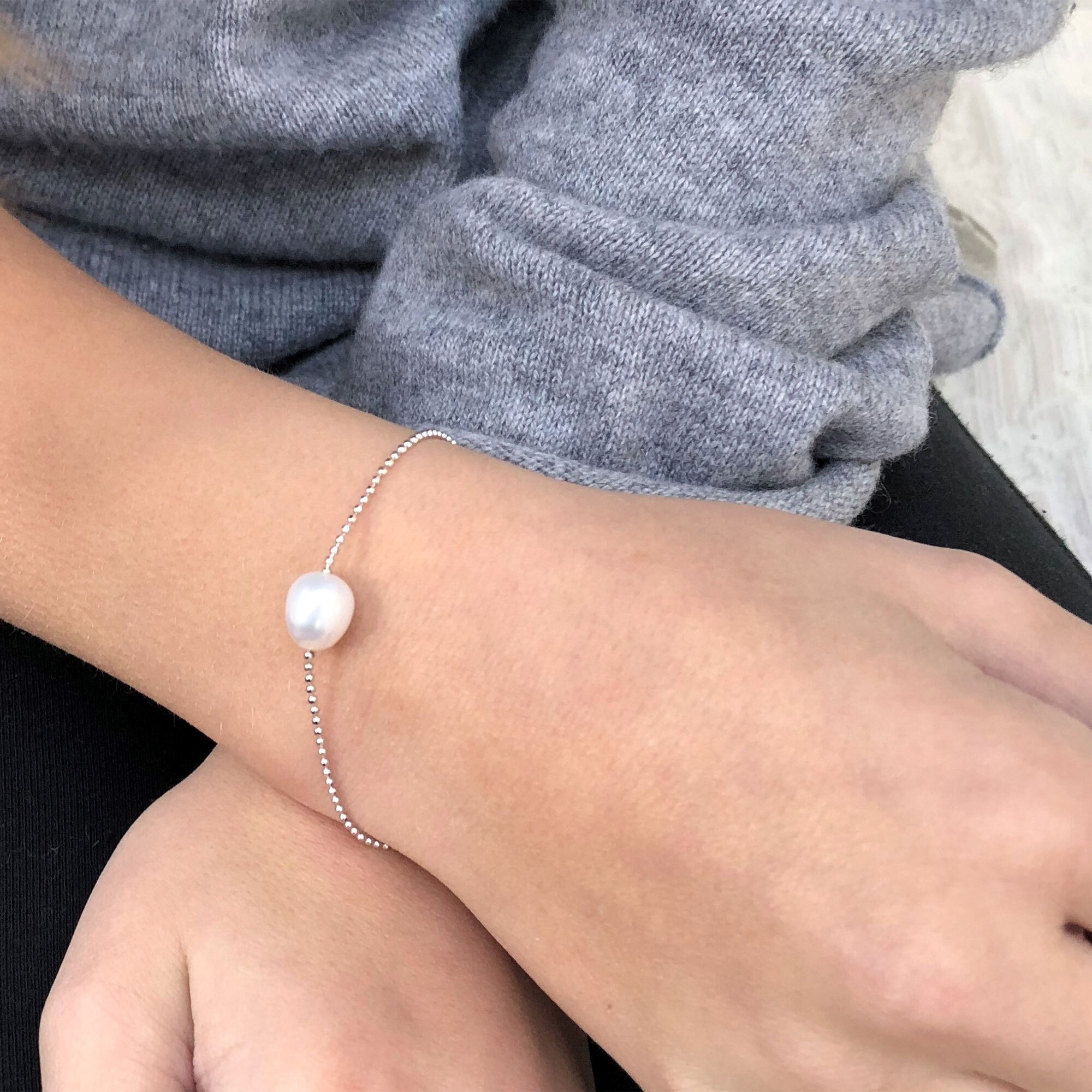 AILORIA Armband »Armband Silber/weiße Perle MISAKI«