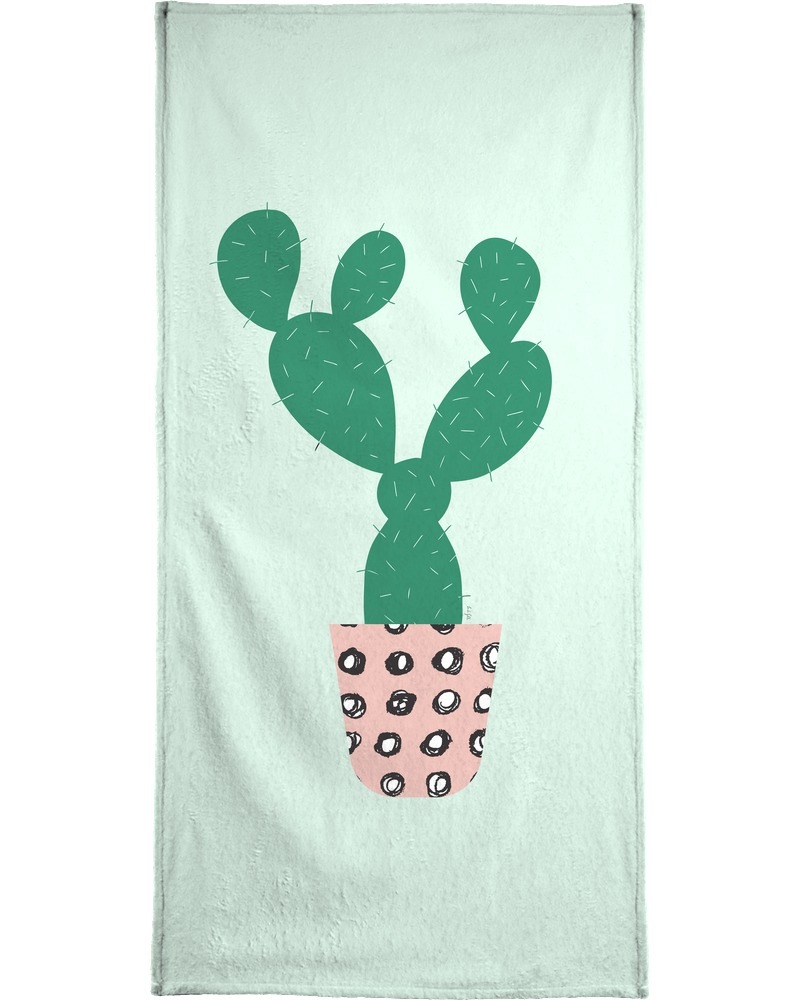 Juniqe Handtuch »Cactus«, (1 St.), Weiche Frottee-Veloursqualität
