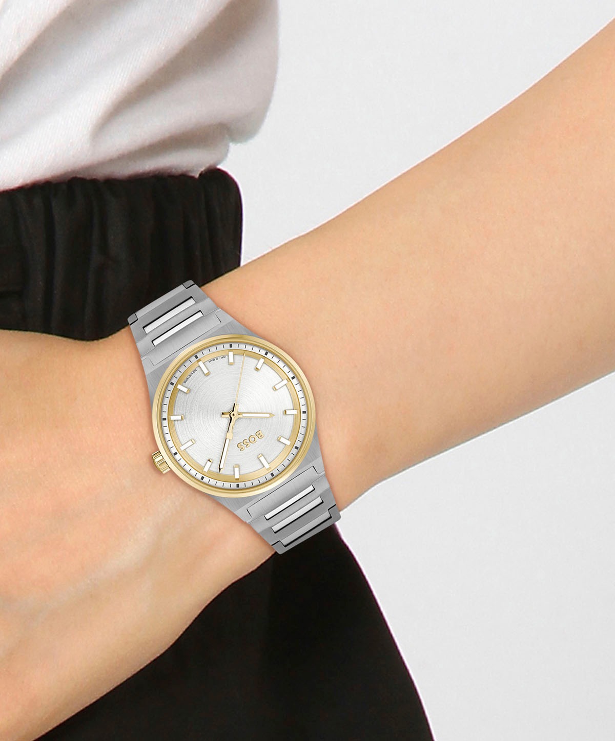 BOSS Quarzuhr »CANDOR LADIES«, Damenuhr, Armbanduhr, Leuchtindizes, Edelstahlarmband