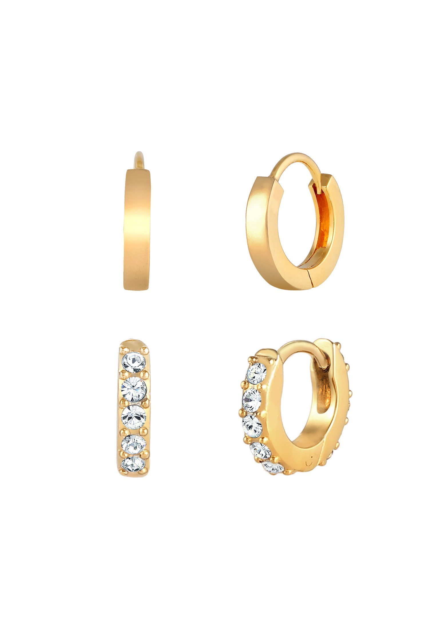 Elli Ohrstecker-Set »Ohrringe Creolen Glanz Set 925 Silber, mit Kristallen von Swarovski®«