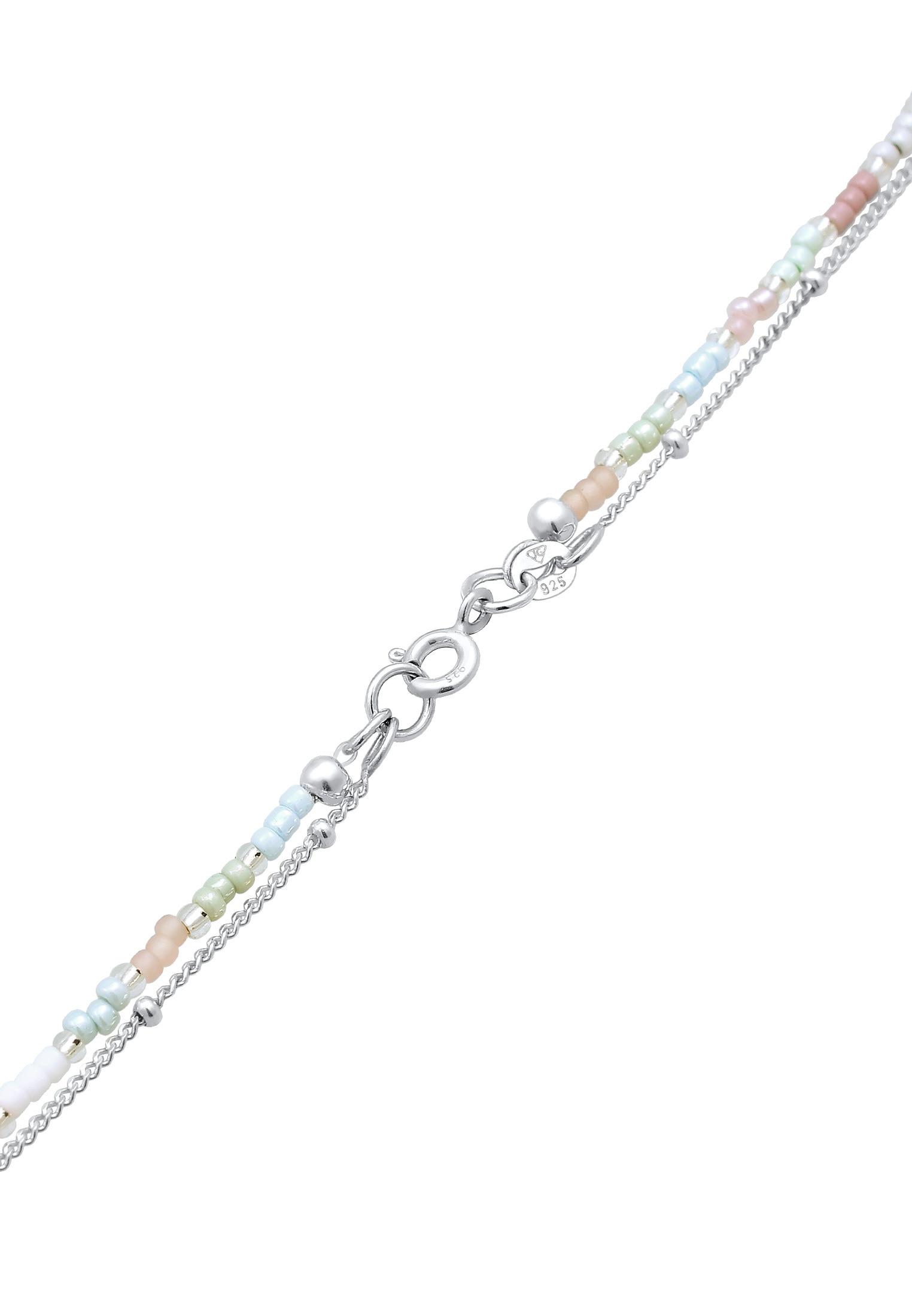Elli Lange Kette »Halskette Layer Süßwasserperle Barock Glas Beads 925 Silber«
