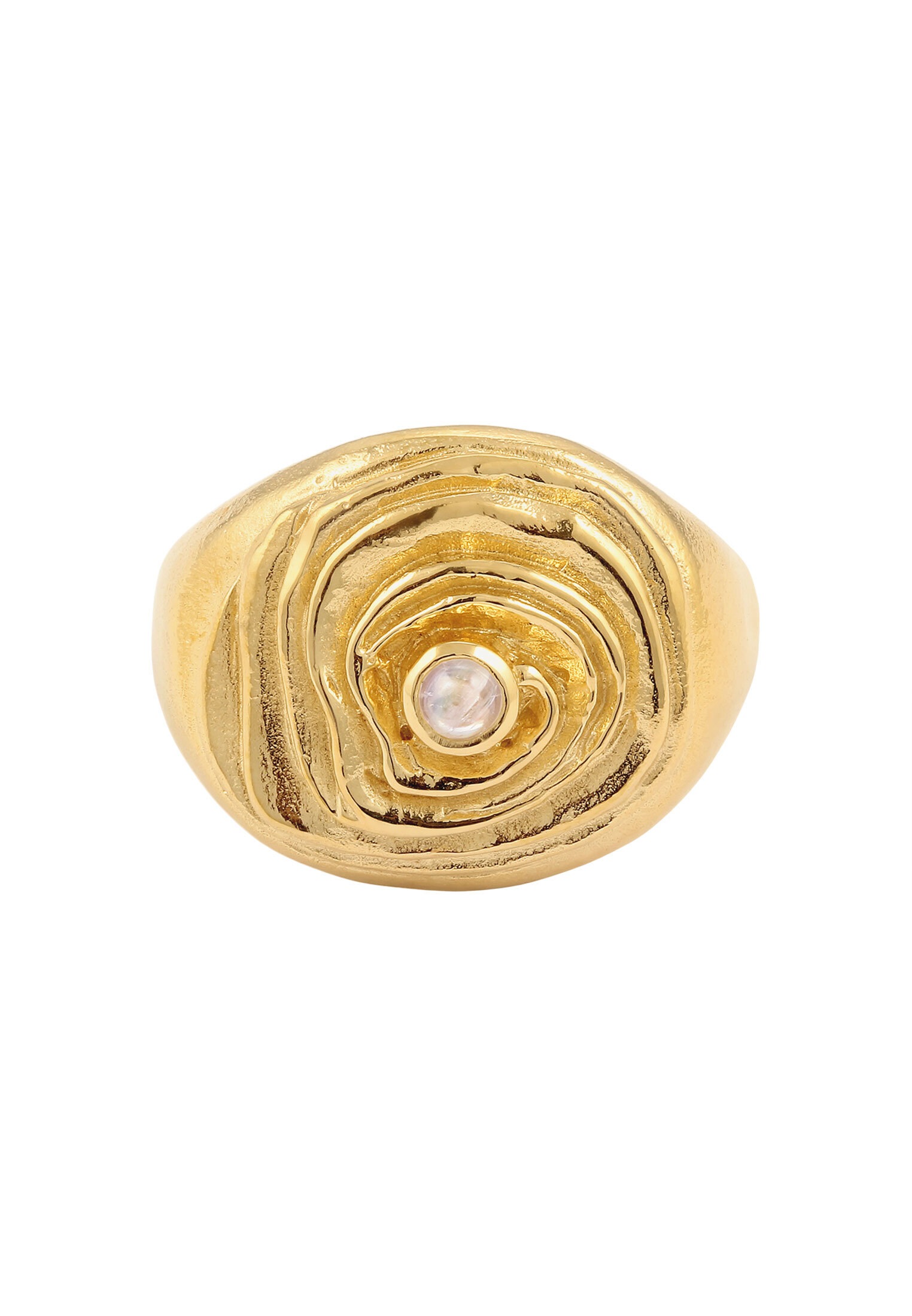 HAZE & GLORY Silberring »Ring Kreis Mondstein Weiß 925 Sterling Silber«