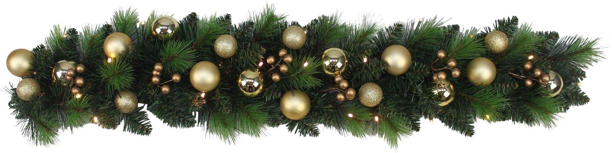 näve LED Dekoobjekt »Noel, Weihnachtsdeko, Länge ca. 100 cm«, Weihnachtsranke mit Kugeln und Beeren, Batteriebetrieb