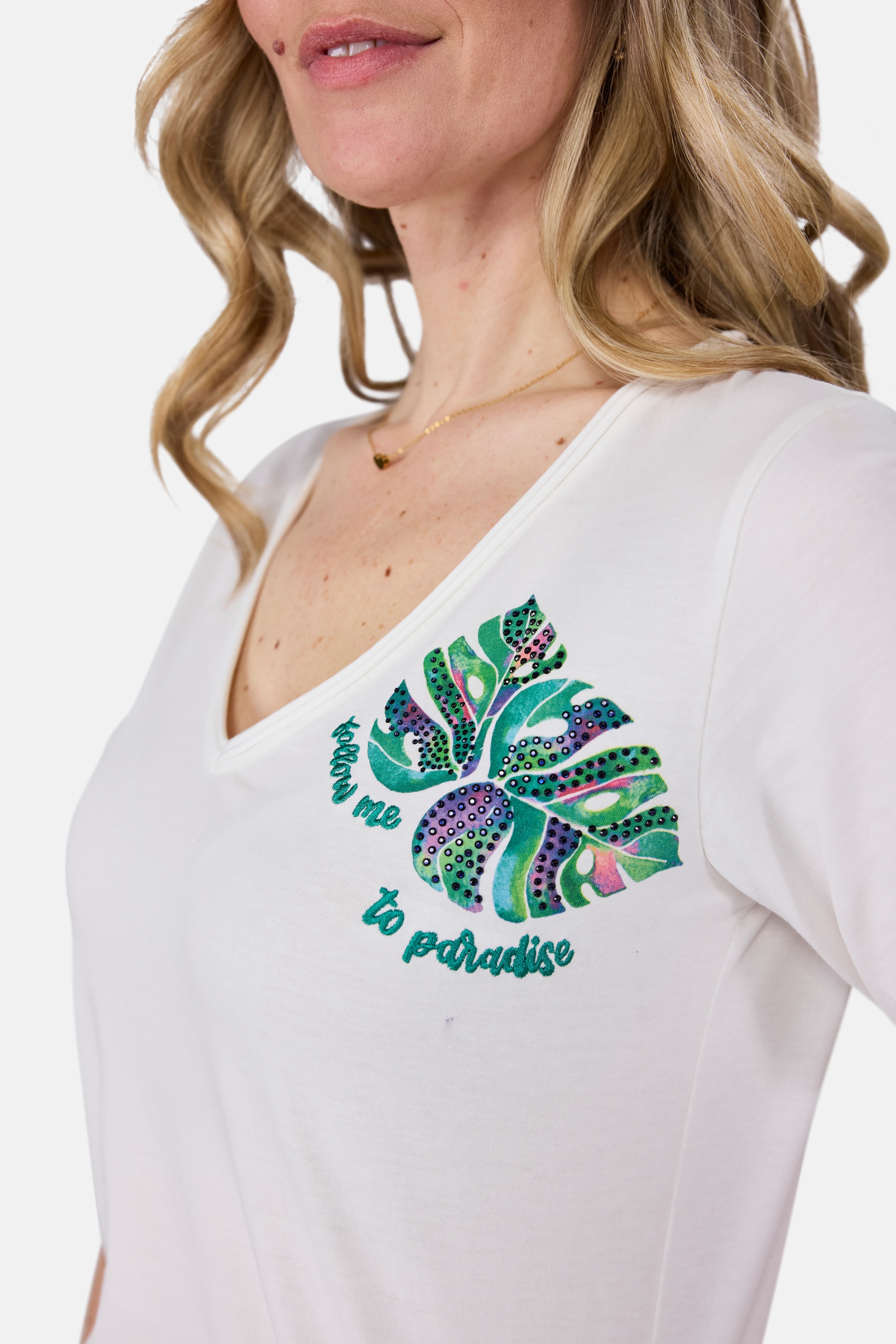 Lieblingsstück T-Shirt »CalinaL«, mit Print und Glitzernieten