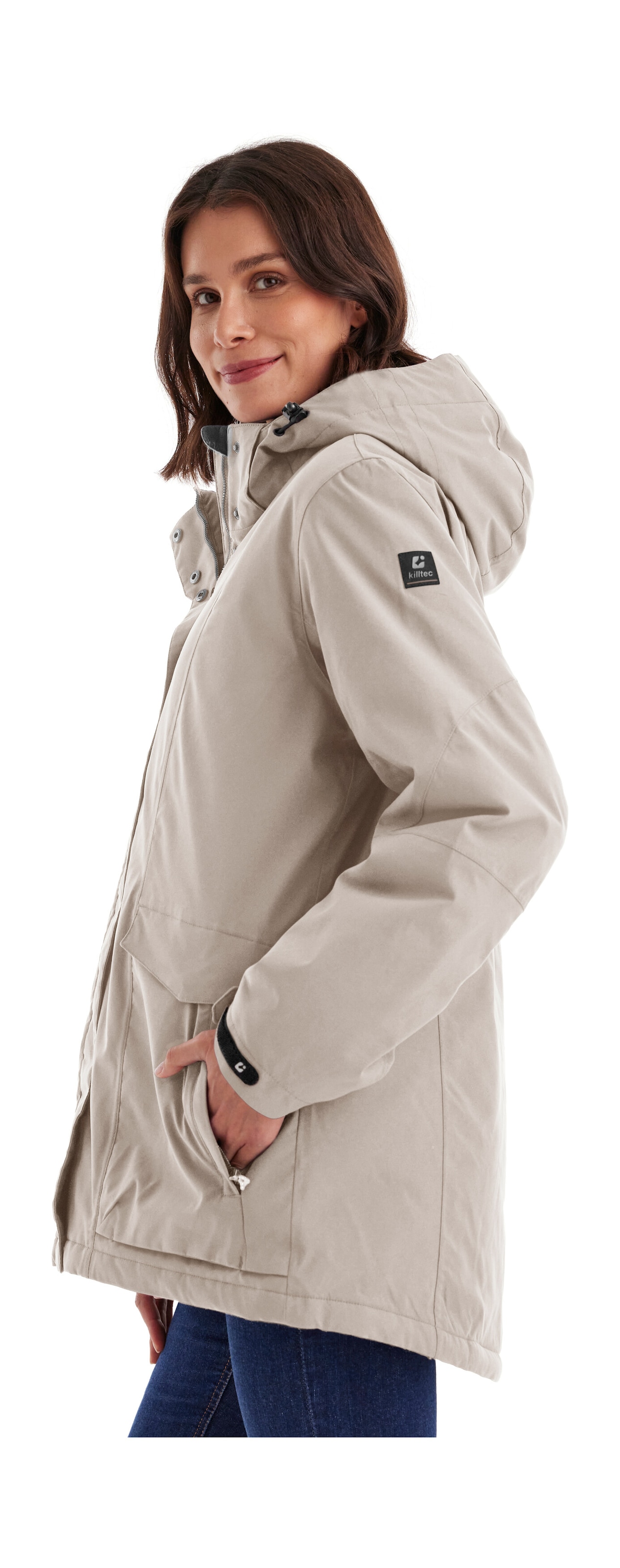 Killtec Funktionsjacke »Damen Jacke«, Wasserdichte, atmungsaktive Damenjacke mit abnehmbarer Kapuze