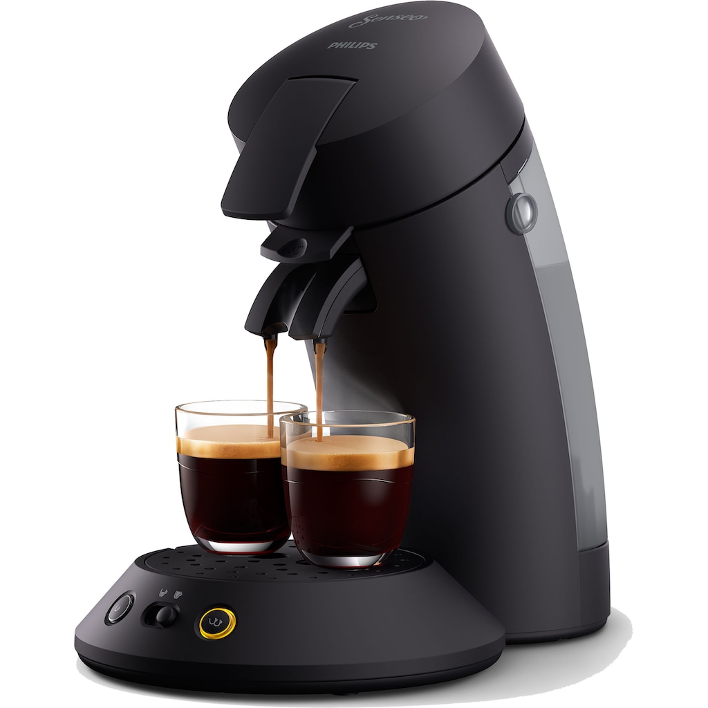 Philips Senseo Kaffeepadmaschine »Original Plus CSA 210/60«, aus 28% recyceltem Plastik und mit 2 Kaffeespezialitäten, mattschwarz