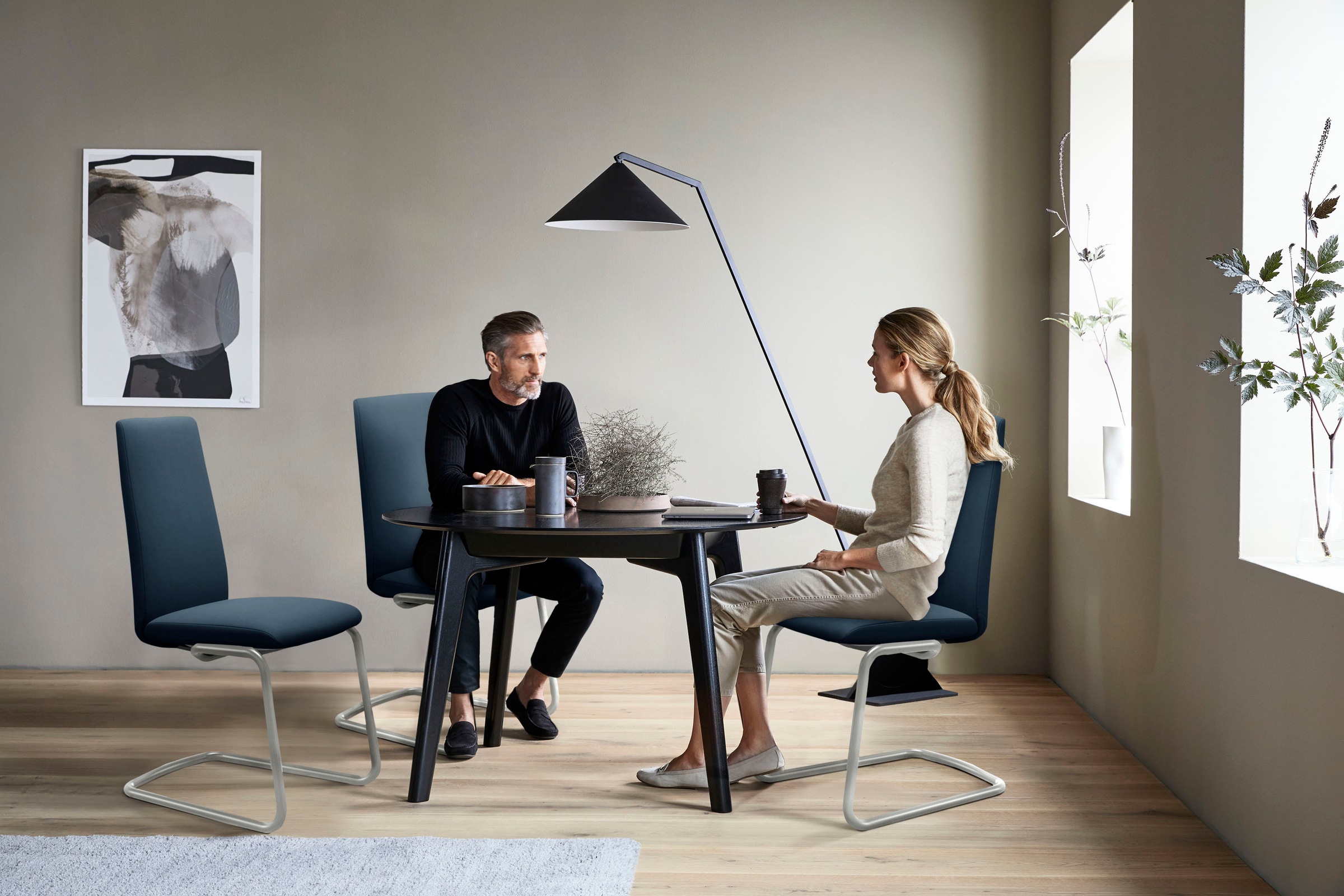 Stressless® Polsterstuhl »Laurel«, Microfaser DINAMICA, High Back, Größe M, mit Beinen aus Stahl in Schwarz matt