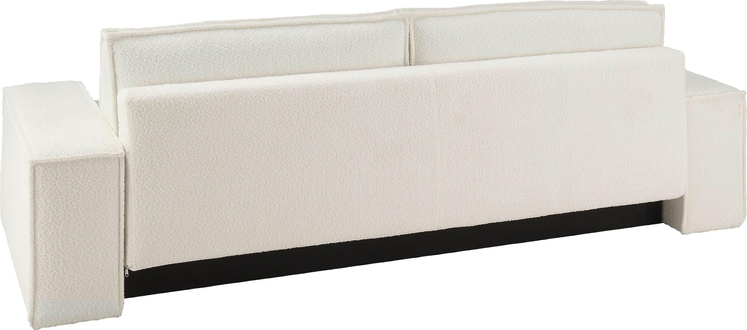 andas 3-Sitzer »FINNLEY Schlafsofa 257 cm, Schlaffunktion mit Bettkasten (200/136cm)«, in Aqua Clean-Bouclé, Struktur fein u. Cord