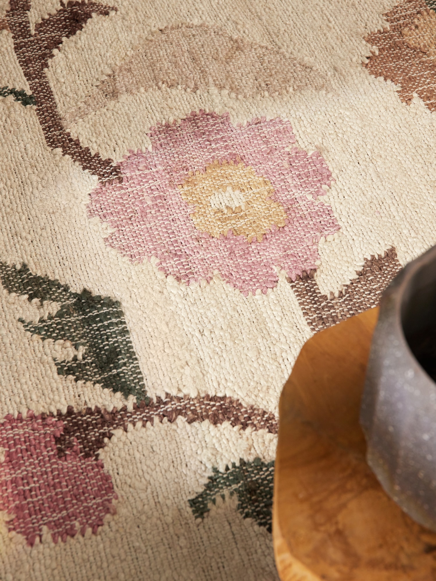 ELLE DECORATION Teppich »Kelim Violette« rechteckig 3 mm Höhe Jute, Baumwolle, Natur, Handgewebt, Kelim, orientalisch, Boho