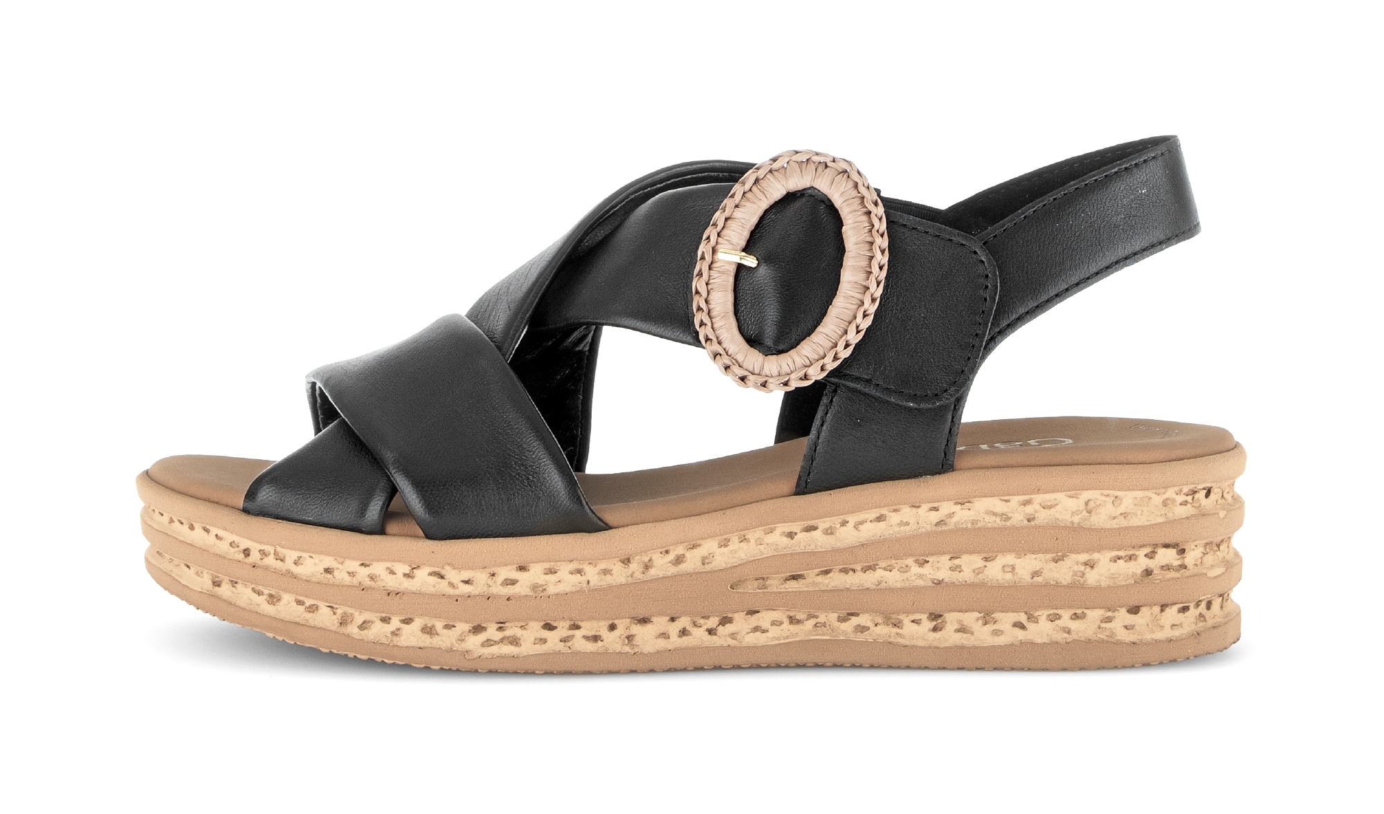 Gabor Keilsandalette  Plateau, Riemchensandale, Sommerschuh mit Zierschnalle