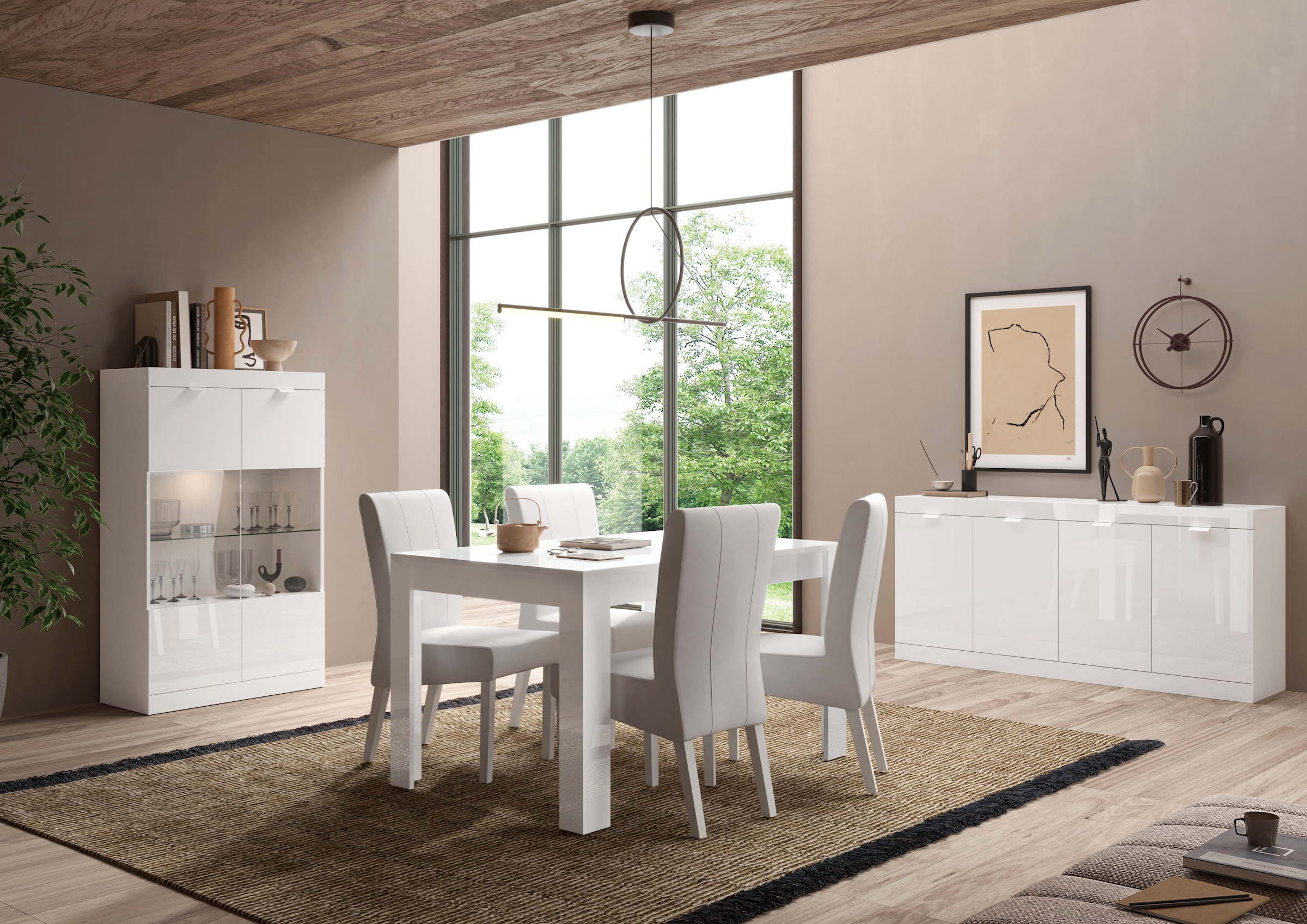 INOSIGN Vitrine »Slim«, Breite 91 cm, weiß Hochglanz Lack