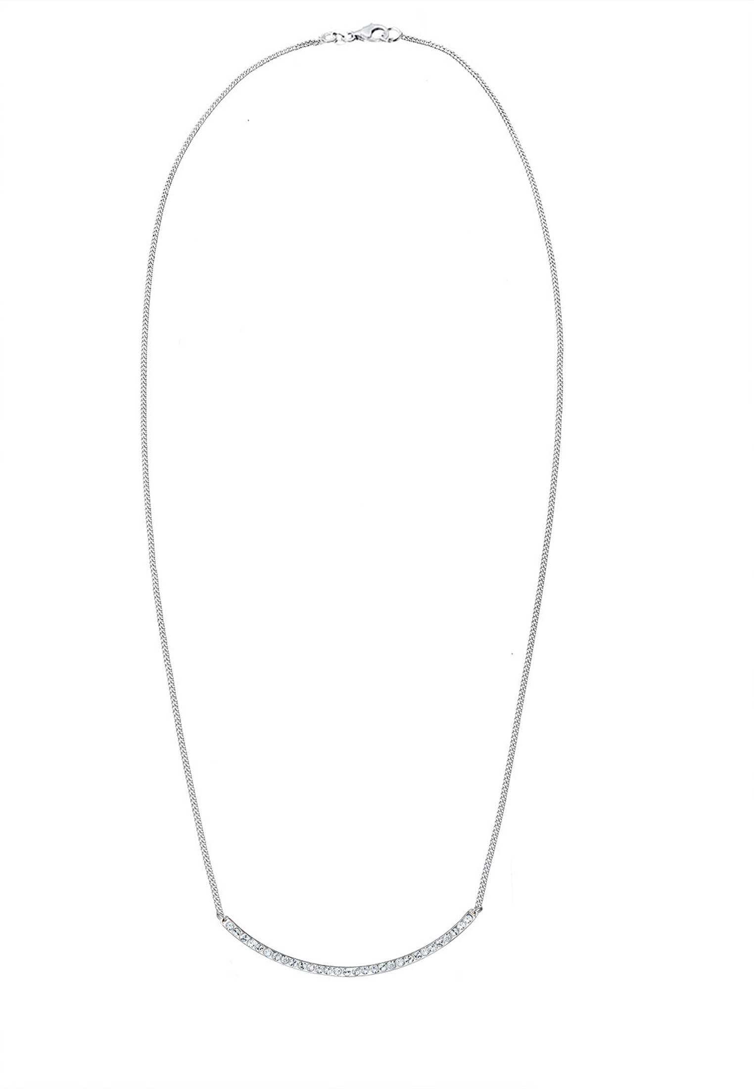 Elli Silberkette »Halskette Bogen Glas Kristalle Weiß 925 Sterling Silber«