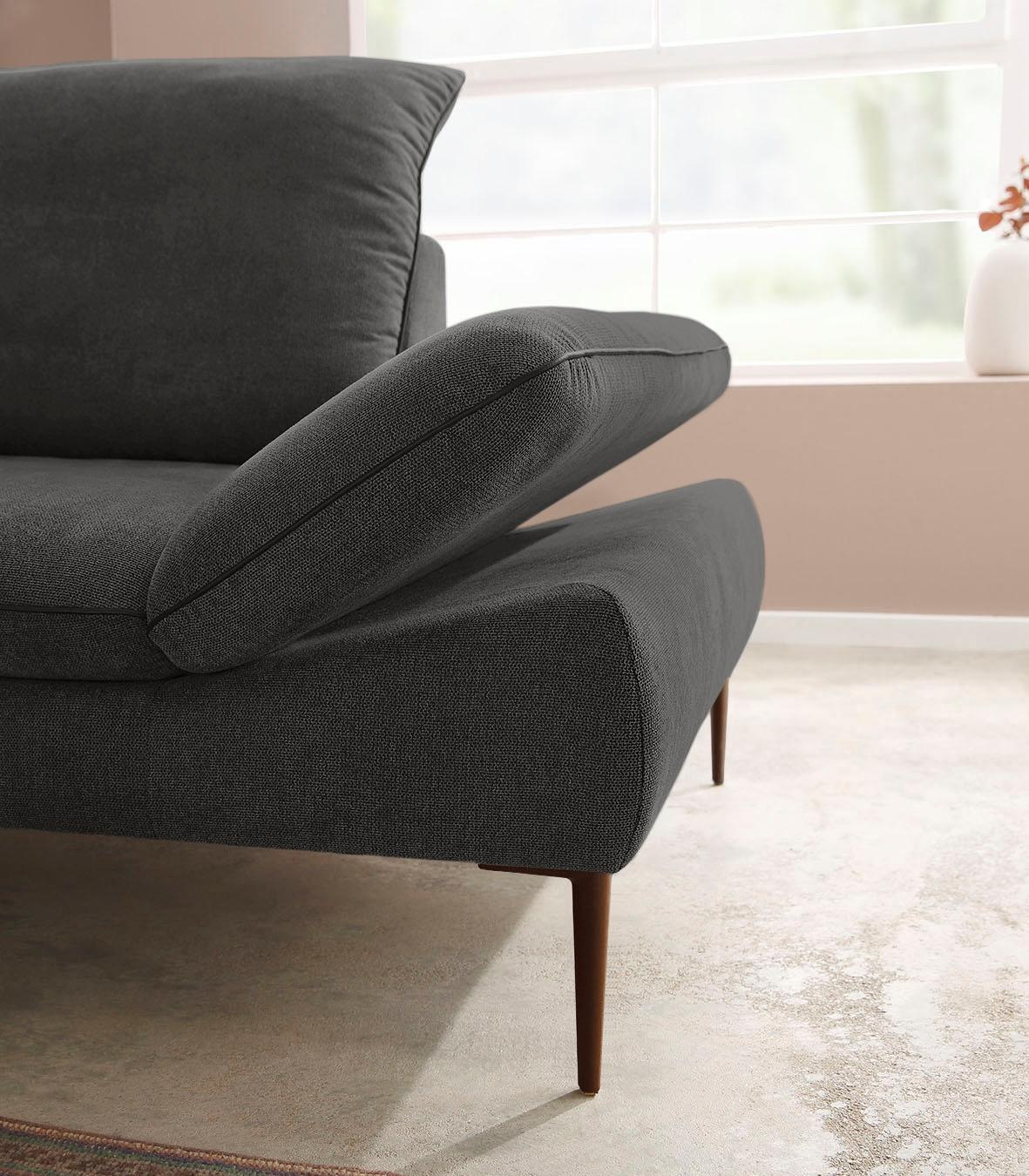 W.SCHILLIG Ecksofa »enjoy&MORE, Designsofa, elegant und bequem, L-Form«, Sitztiefenverstellung, Füße bronze pulverbeschichtet, Breite 294 cm