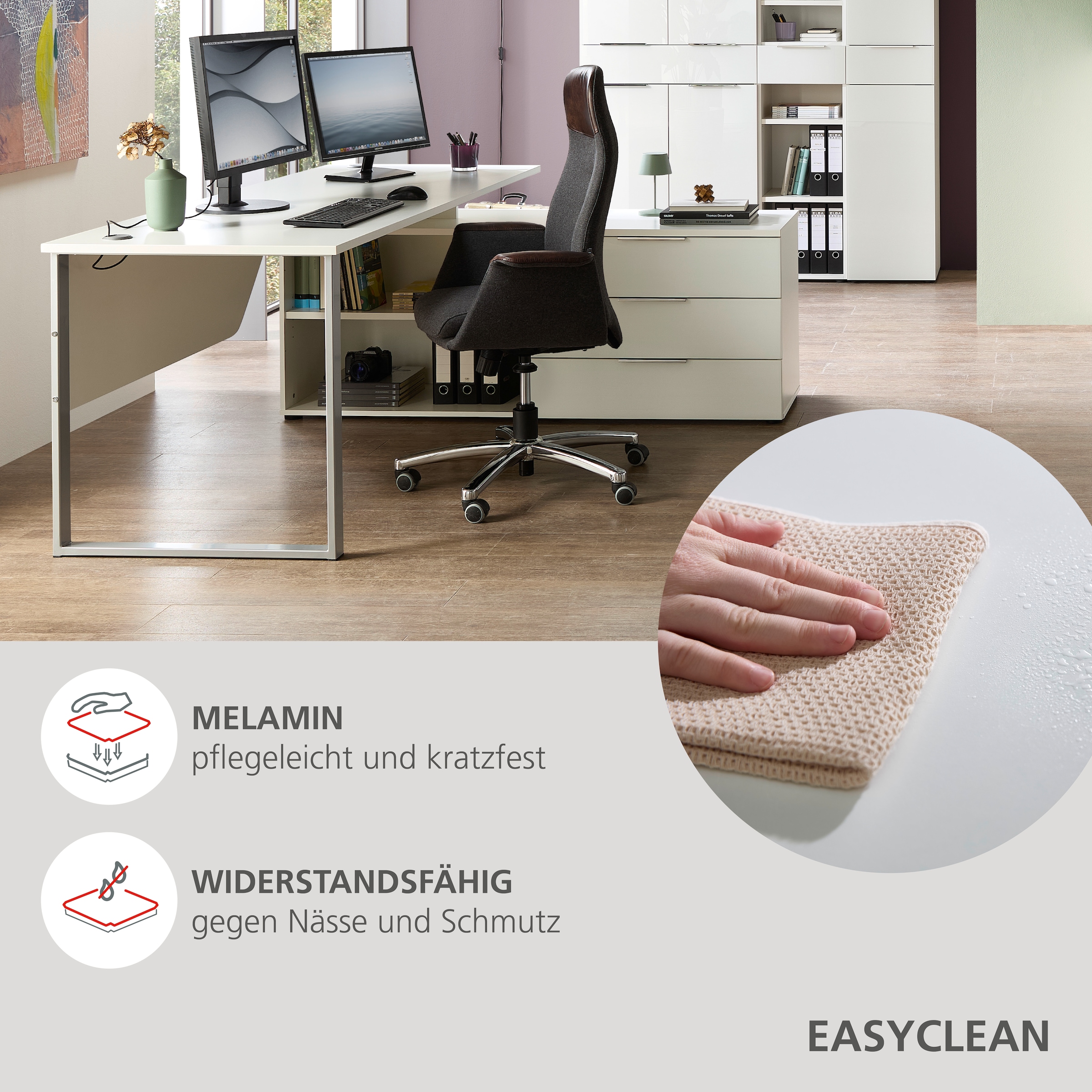 Innostyle Schreibtisch »Schreibtisch Santorin, 180/77/160 cm ( B/H/T)« 1 Stk. tlg.