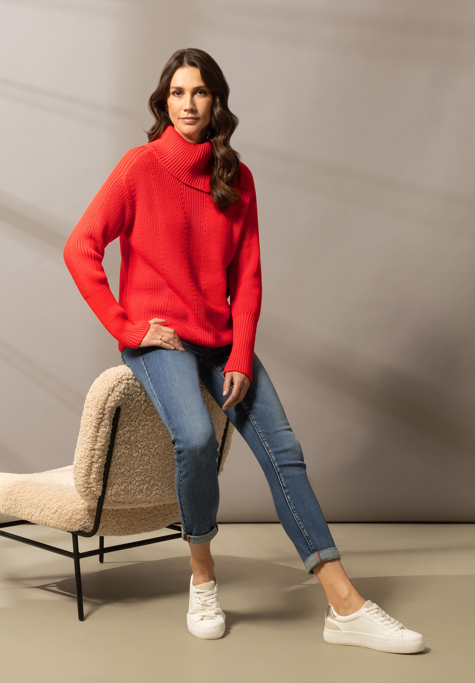 Betty Barclay Rundhalspullover »Grobstrick-Pullover mit hohem Kragen«