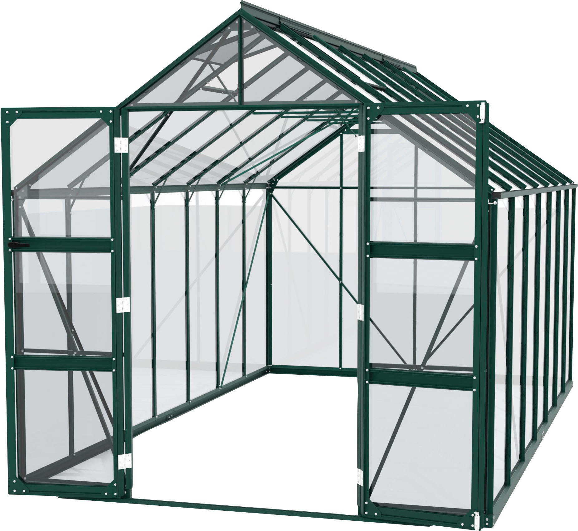 Vitavia Gewächshaus »Domus 11500«, Doppelschwingtüren und bodentiefer Türschwelle, 3 mm Sicherheitsglas
