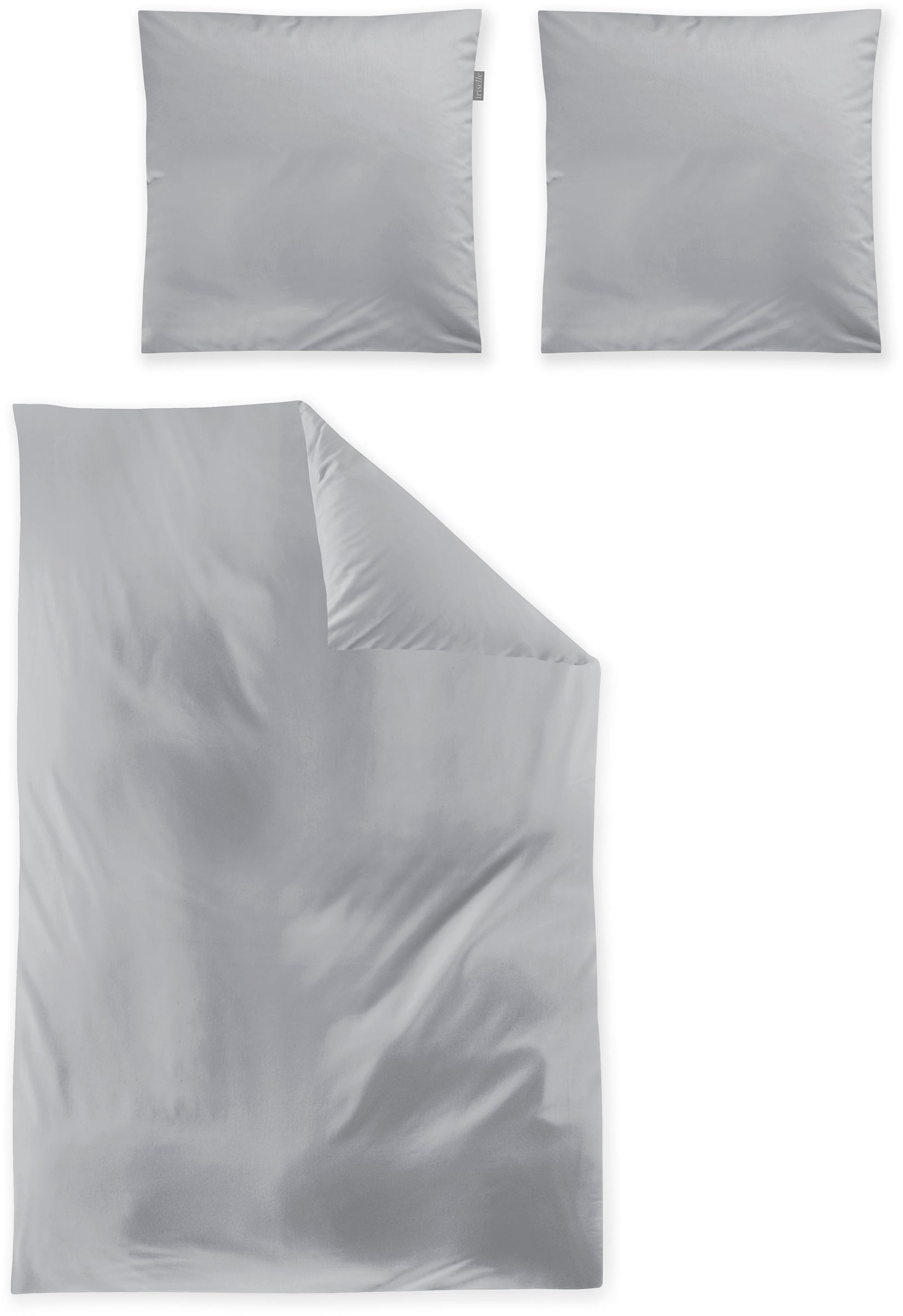 Irisette Bettwäsche »Premium Satin Bettwäsche Paris«, hochwertige Uni Premium Bettwäsche mit Reißverschluss, 100% Baumwolle