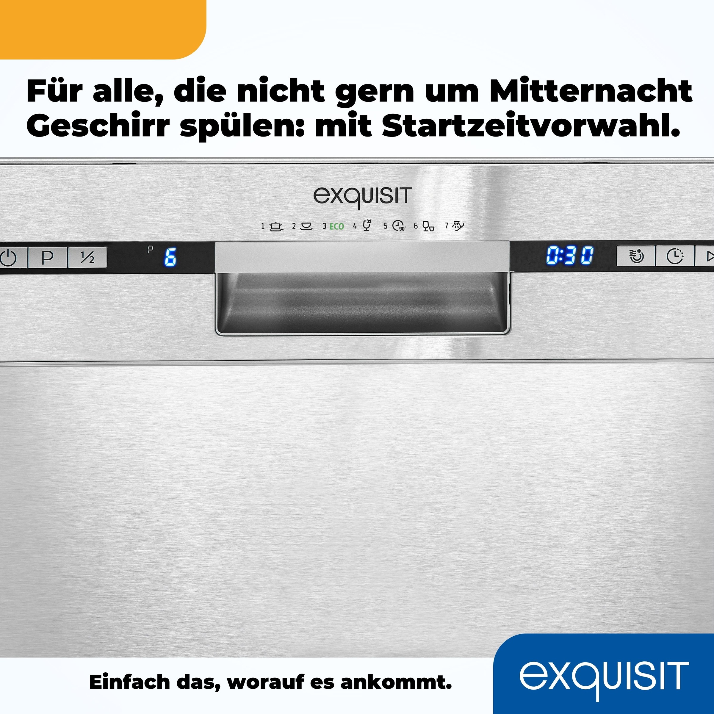 exquisit Unterbaugeschirrspüler »EGSP9313-EF-030E inox«, 13 Maßgedecke