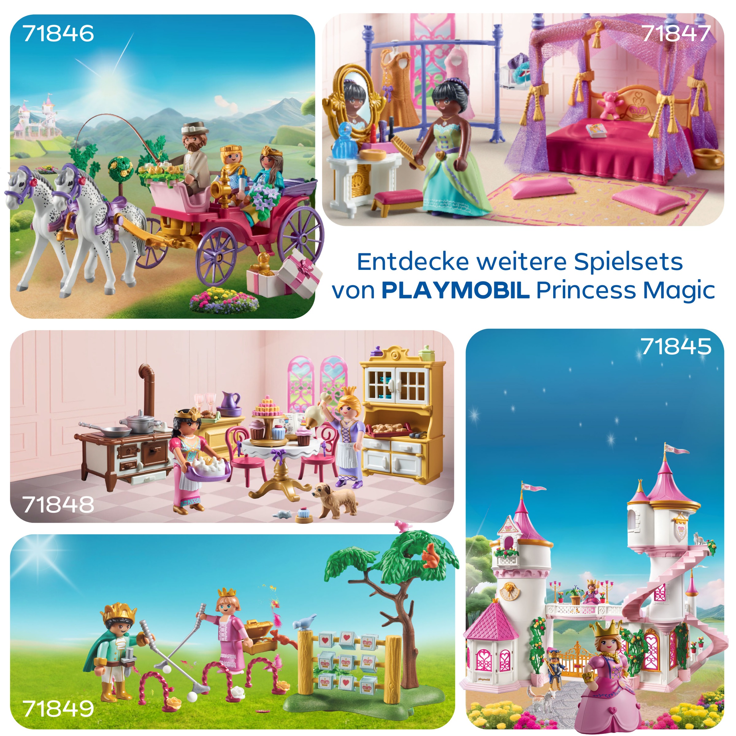 Playmobil® Konstruktions-Spielset »Prinzessinnen-Schlafzimmer mit Ankleide (71847), Princess Magic«, (57 St.), Made in Europe