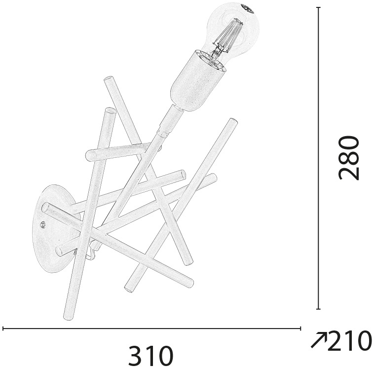 SPOT Light Wandleuchte »GLENN«, 1 flammig, Leuchtmittel E27 | ohne Leuchtmittel, aus Metall, originelles Design, passende LM E27, Made in Europe