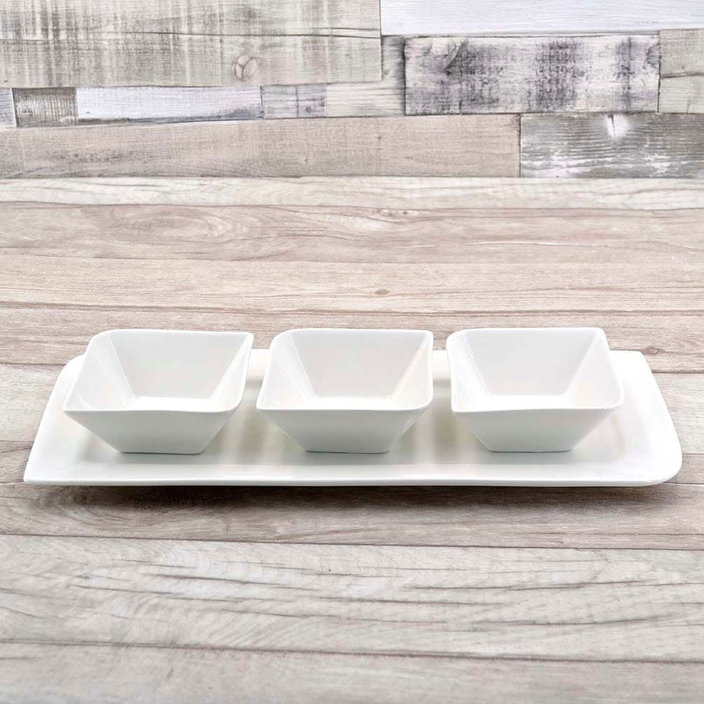 Retsch Arzberg Snackschale »FANTASTIC« 4 Stk. aus Porzellan außergewöhnliche eckige Form, Fine China Porzellan