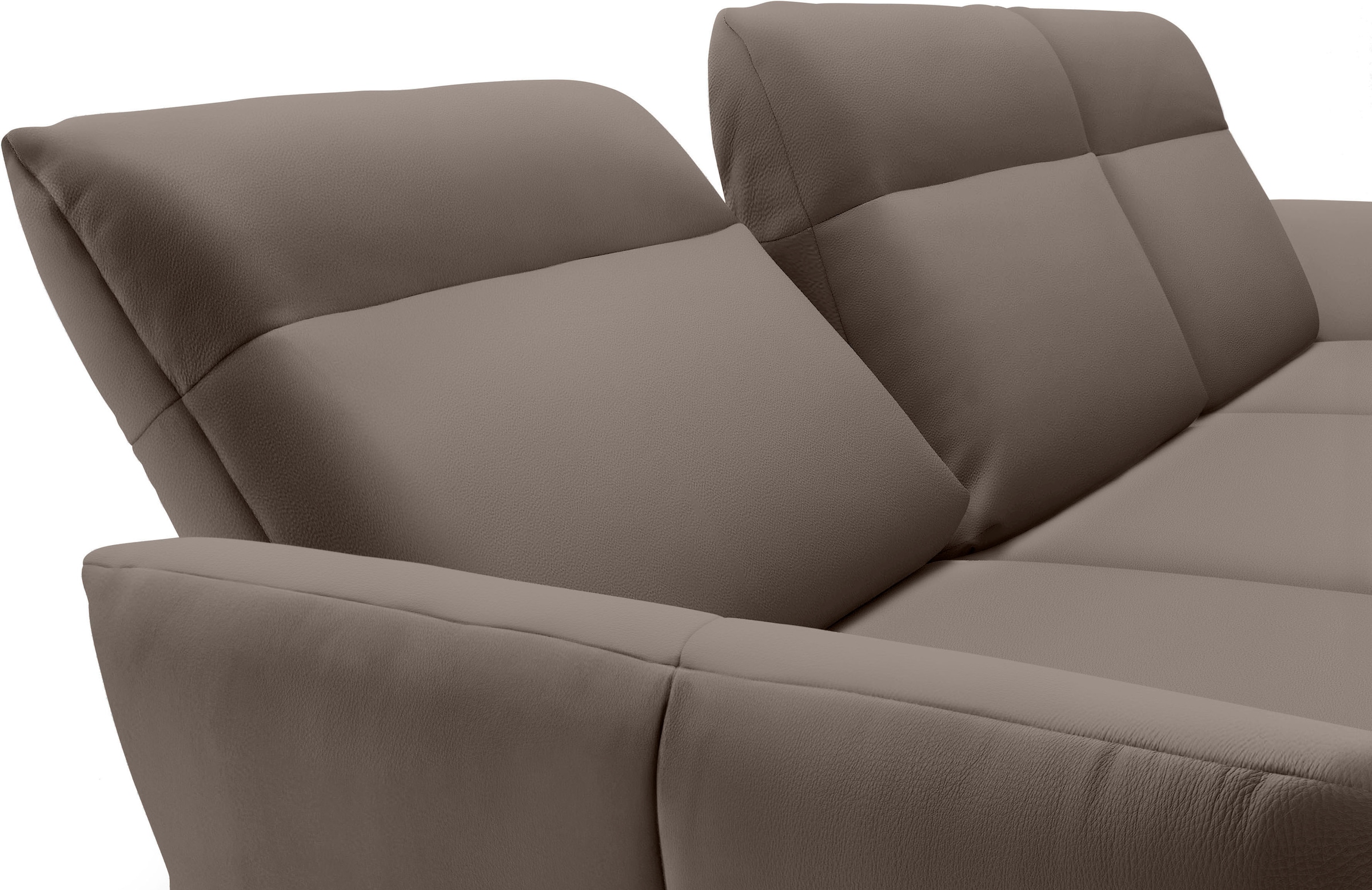Creation BY ROLF BENZ Ecksofa »CR.460«, Sockel in Eiche, Winkelfüße in Umbragrau, Breite 318 cm