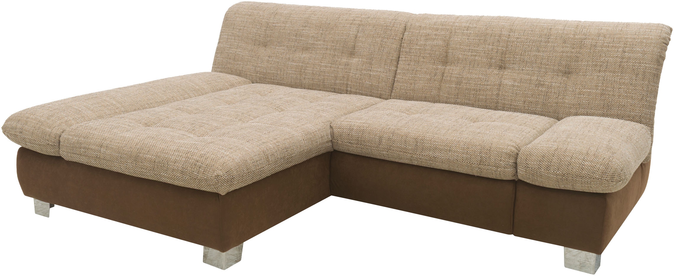 DOMO collection Ecksofa »100031 kompakte Stellmaße, komfortabel und bequem, L-Form« wahlweise mit Bettfunktion und Armteilverstellung. Breite 234 cm