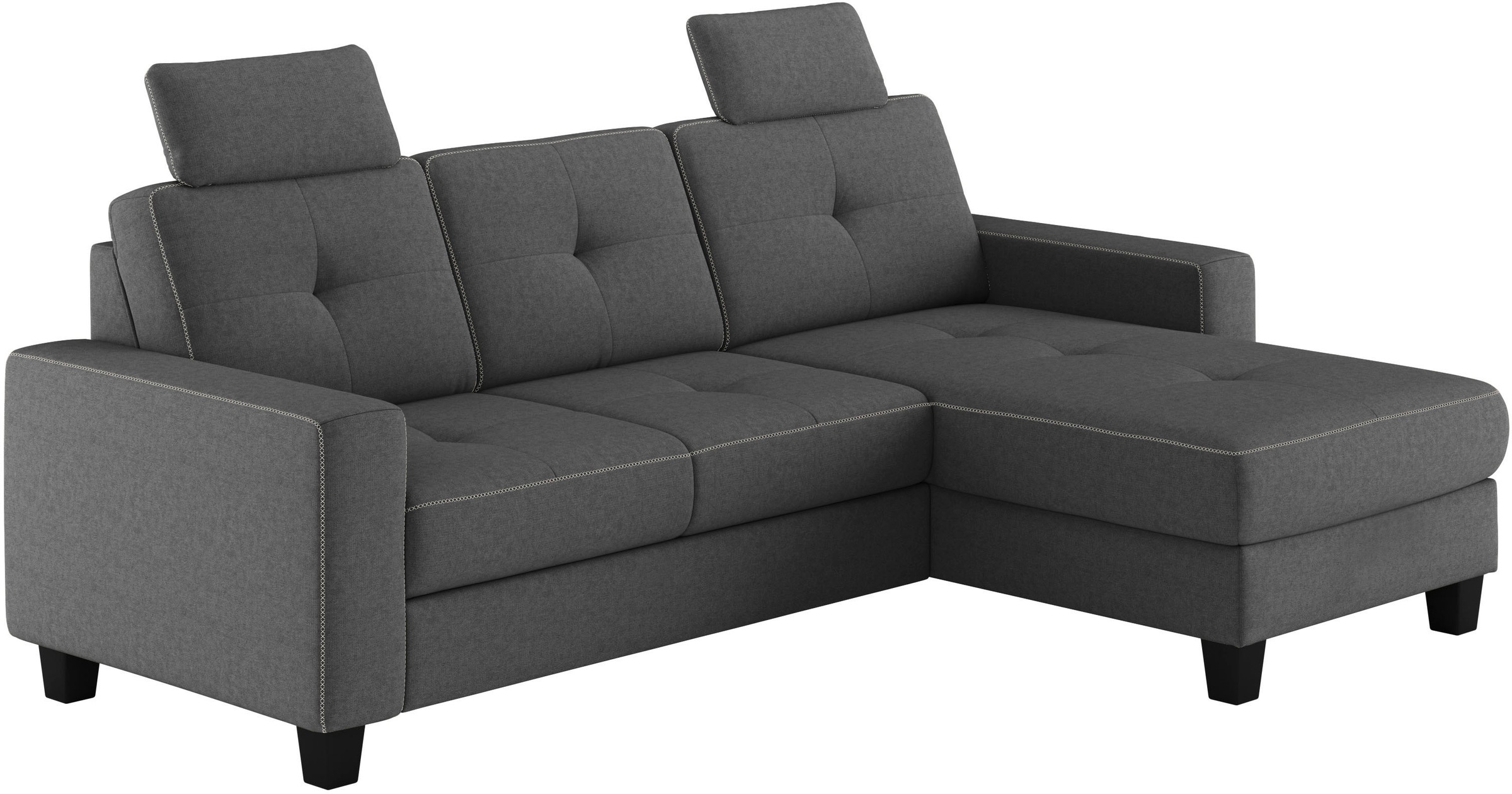 PLACES OF STYLE Ecksofa »Varese« wahlweise mit Bettfunktion und Bettkasten