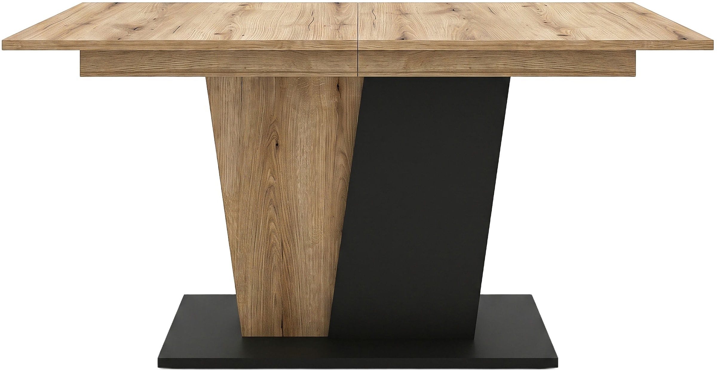 OTTO home Esstisch »MONOLITH, ausziehbar 150 -230 cm, inklusive 2x 40 cm Einlegeplatte« V-Gestell mit Bodenplatte, Tisch, Küchentisch, Esszimmer, Küche