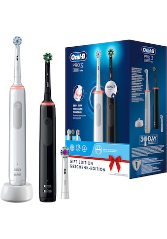 Oral B Elektrische Zahnbürste »Pro 3 3900«, 3 St. Aufsteckbürsten, Doppelpack 3 Putzmodi kaufen