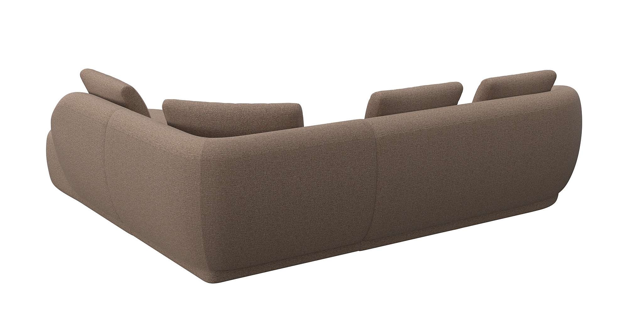 FLEXLUX Ecksofa »Torino, rund, L-Form, Sofa-Ecke mit Ottomane«, Modernes, organisches Sofa-Design, Kaltschaum, Wellenunterfederung