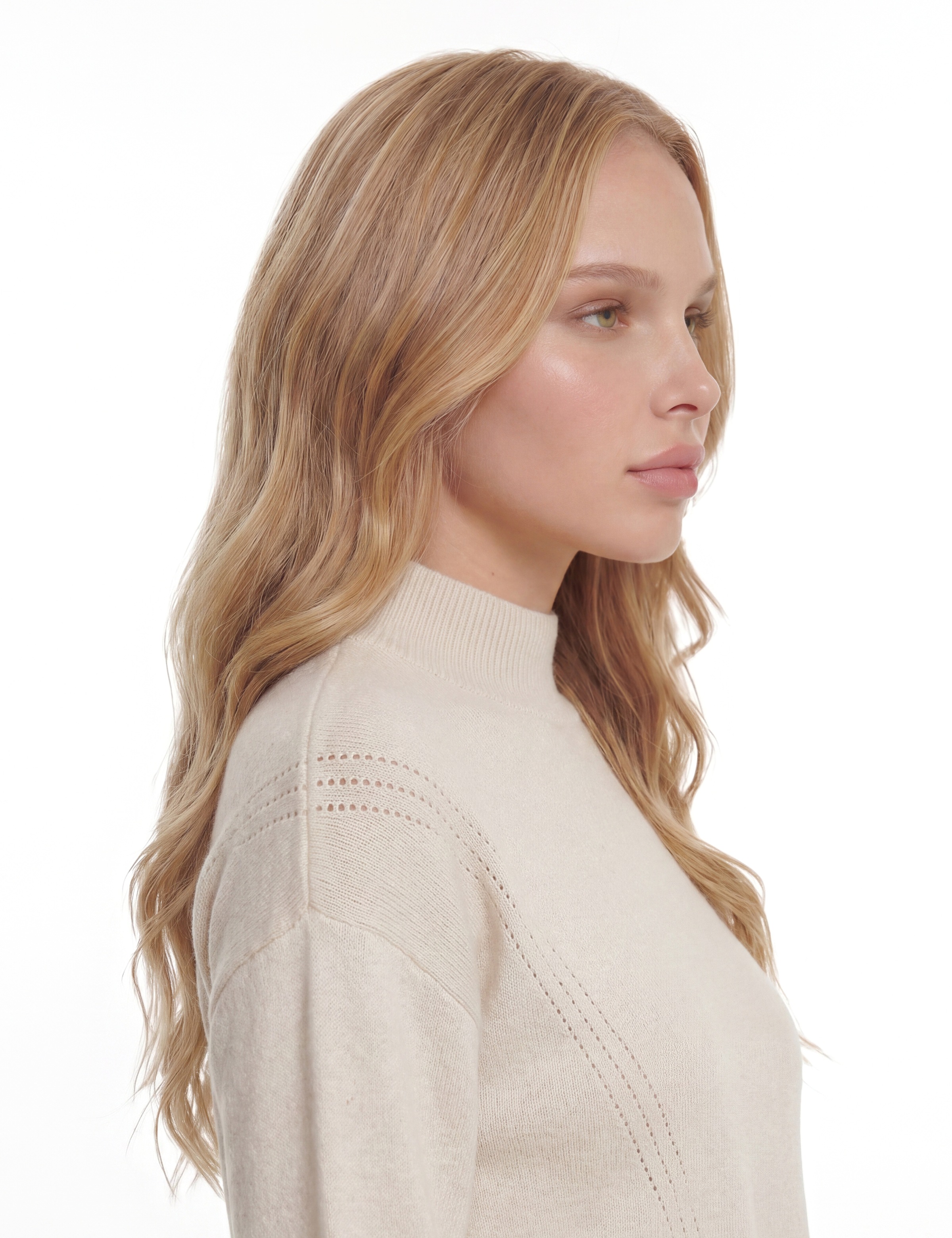 Guess Strickpullover »LS MN HAYDEN LACE SWTR« mit Woll-Anteil, Spitzenbesatz