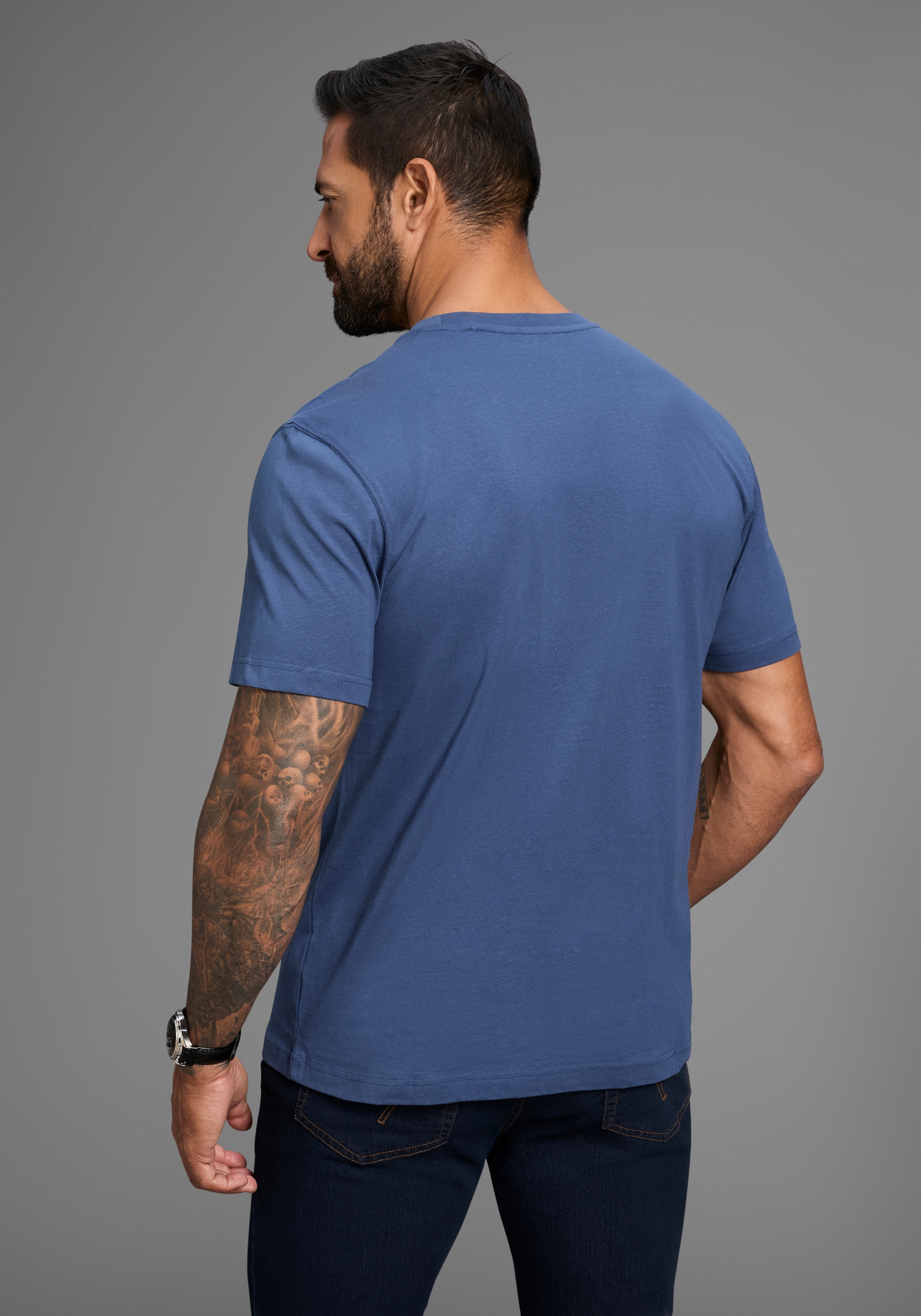 Man's World Rundhalsshirt, kurzärmelig, lässige Passform, bedruckt, Rundhalsausschnitt