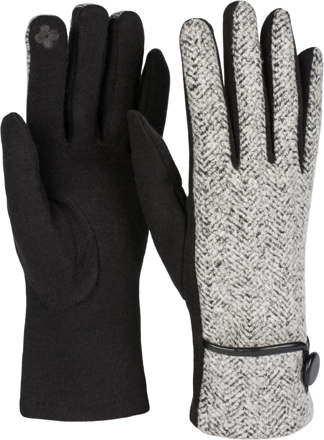styleBREAKER Fleecehandschuhe »Touchscreen Handschuhe Fischgrät Muster« 1 Stk.