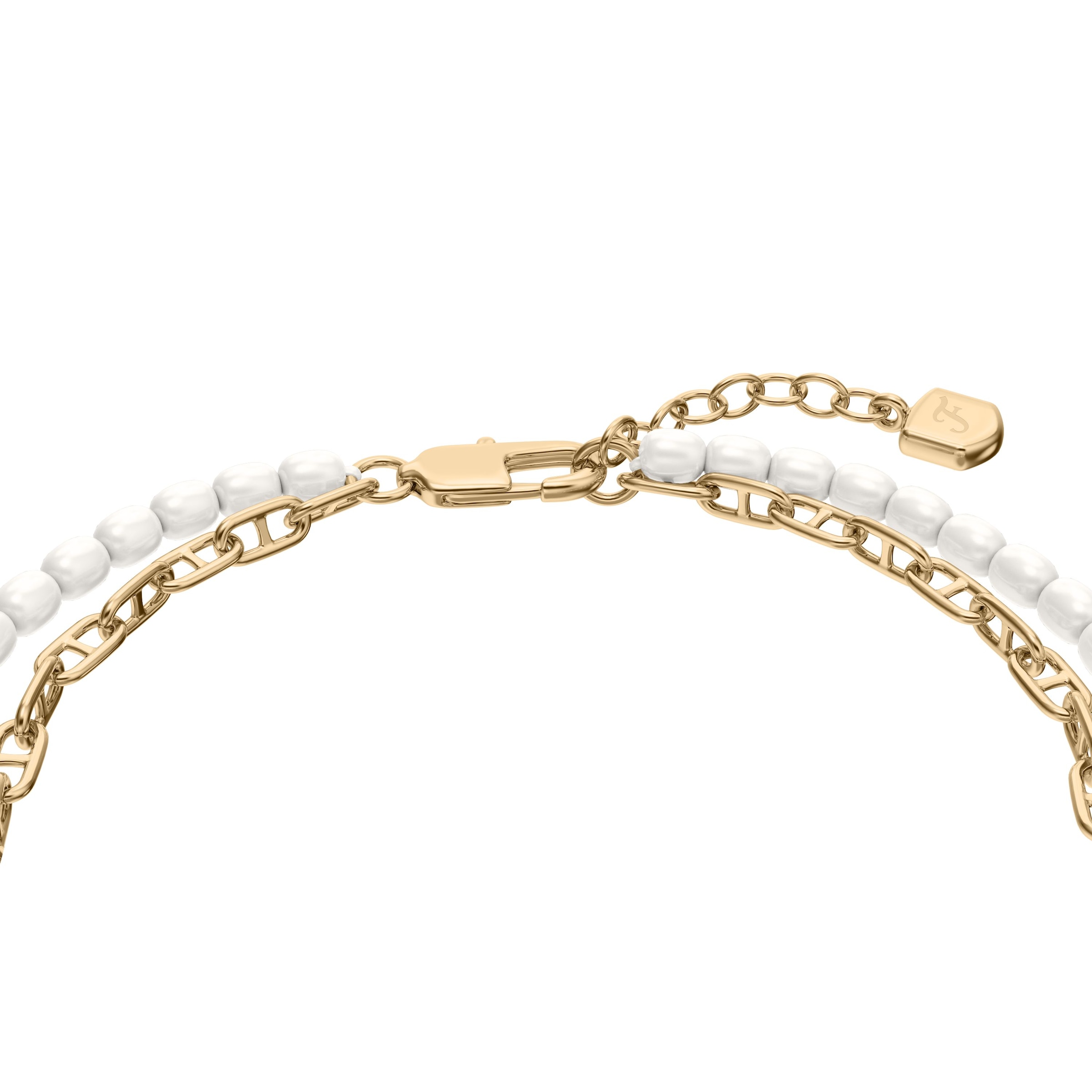 Fossil Armband »Schmuck Geschenk Metall Armschmuck Layering Heritage« mit Süßwasserzuchtperle