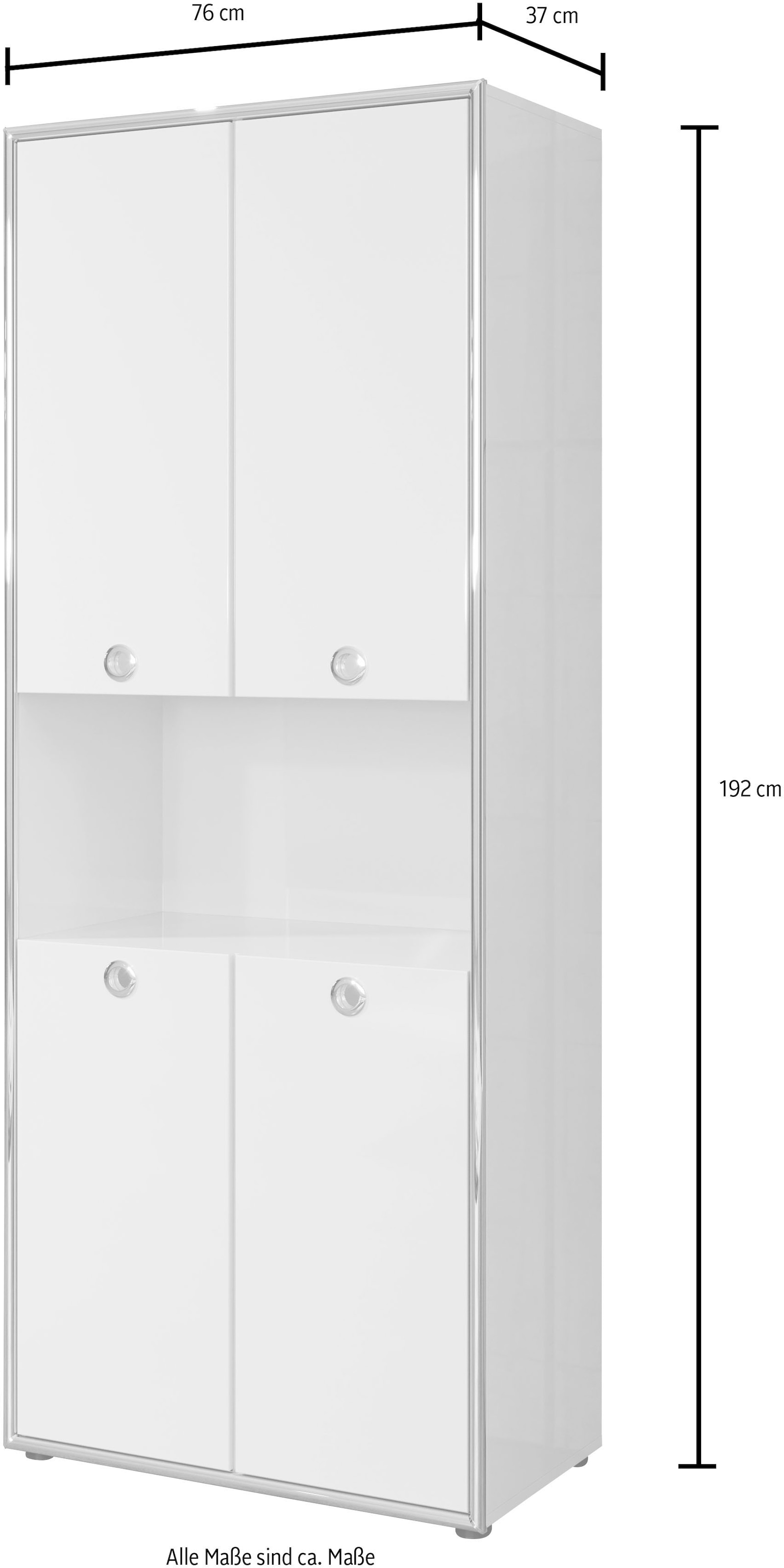 Places of Style Aktenschrank »Imperia«, Hochglanzoptik mit eleganter Chromumrahmung - Made in Italy