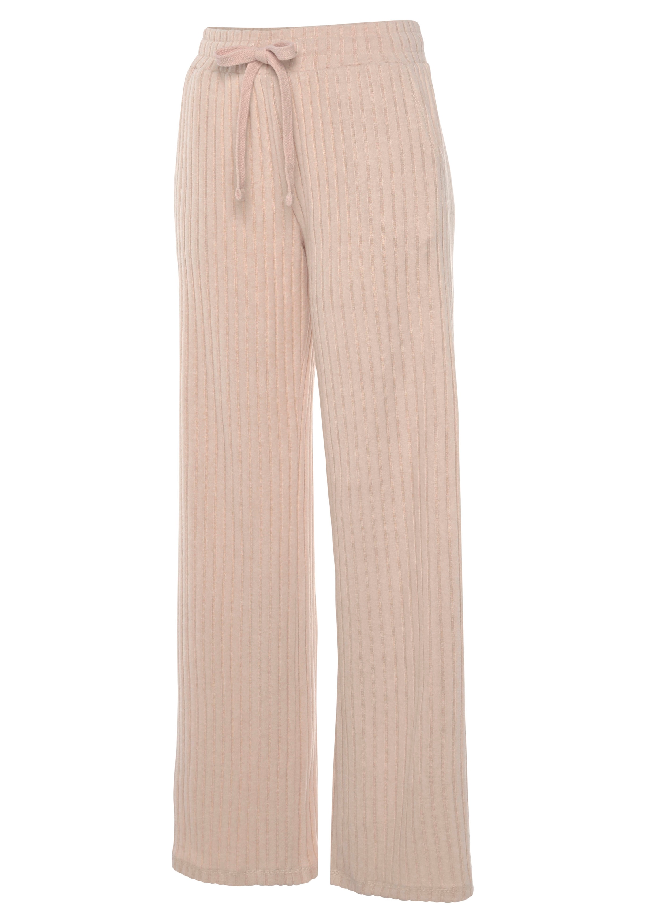 LASCANA Homewearhose, -Lounge-/Strickhose mit weitem Bein und seitlichen Taschen, Loungewear