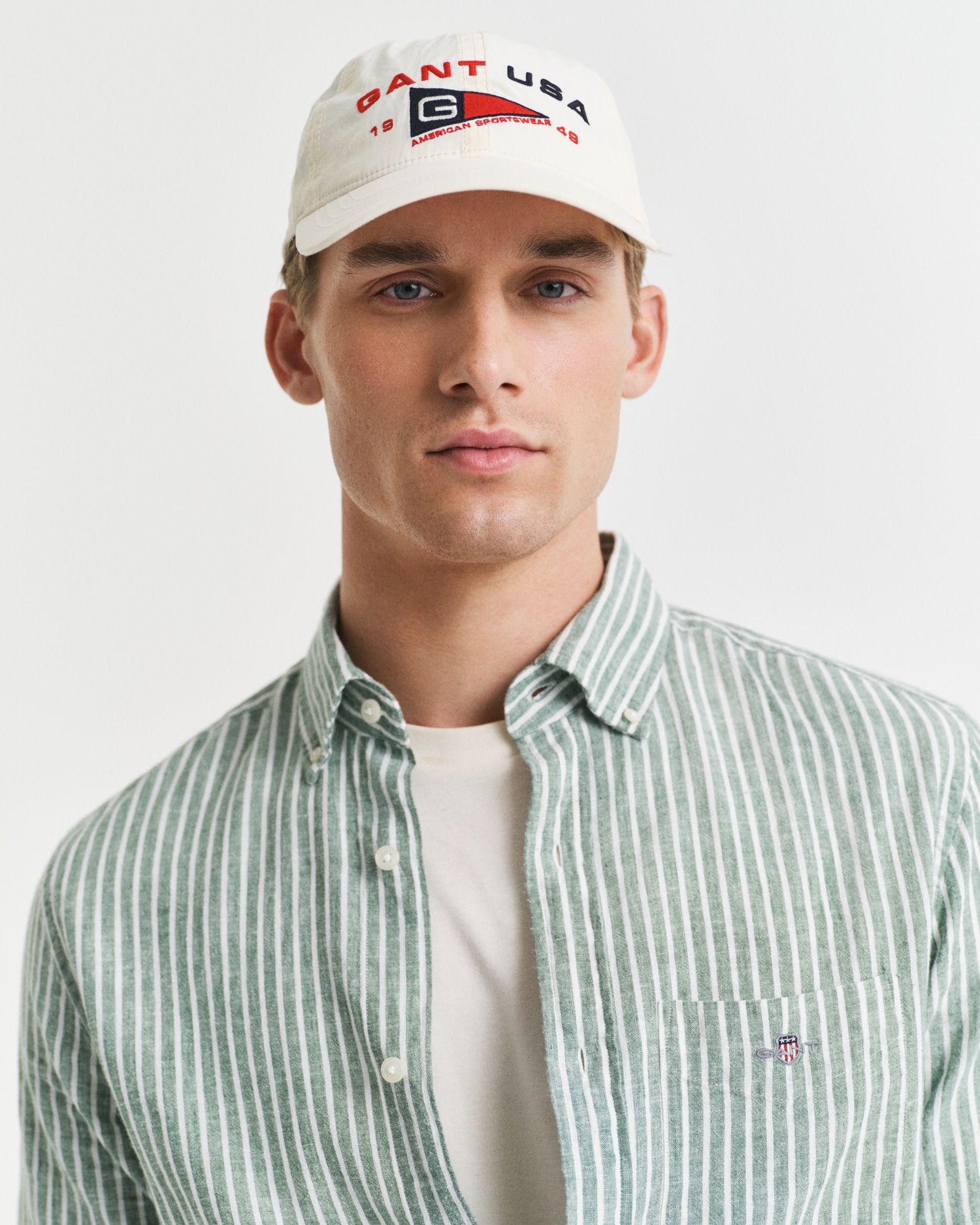 Gant Langarmhemd »REG COTTON LINEN STRIPE SHIRT«, leicht, luftig und atmungsaktiv