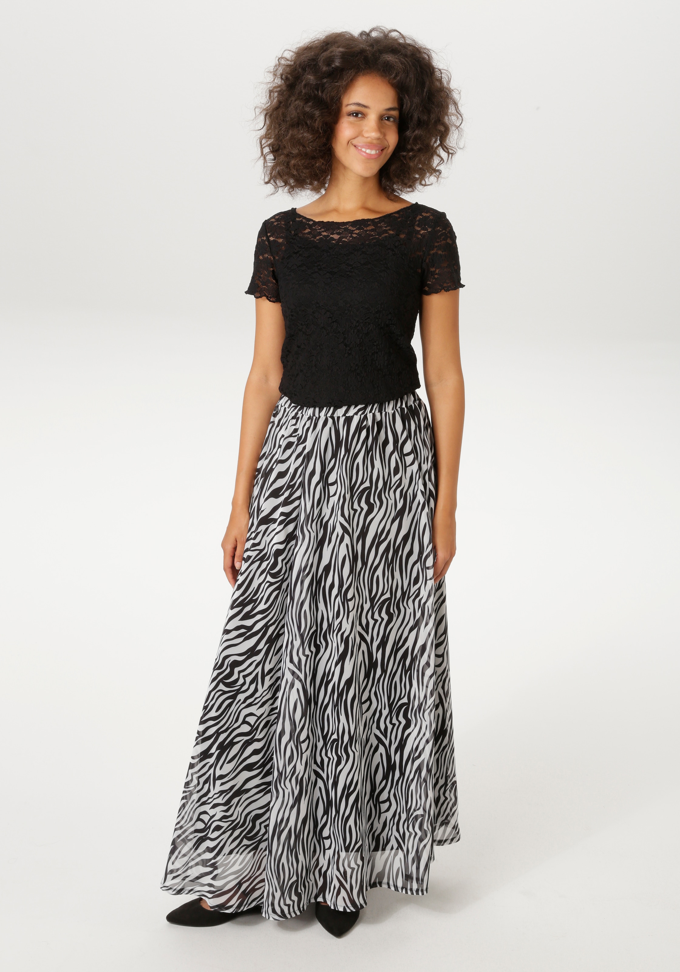 Aniston CASUAL Maxirock im trendigen Zebra-Muster - NEUE KOLLEKTION