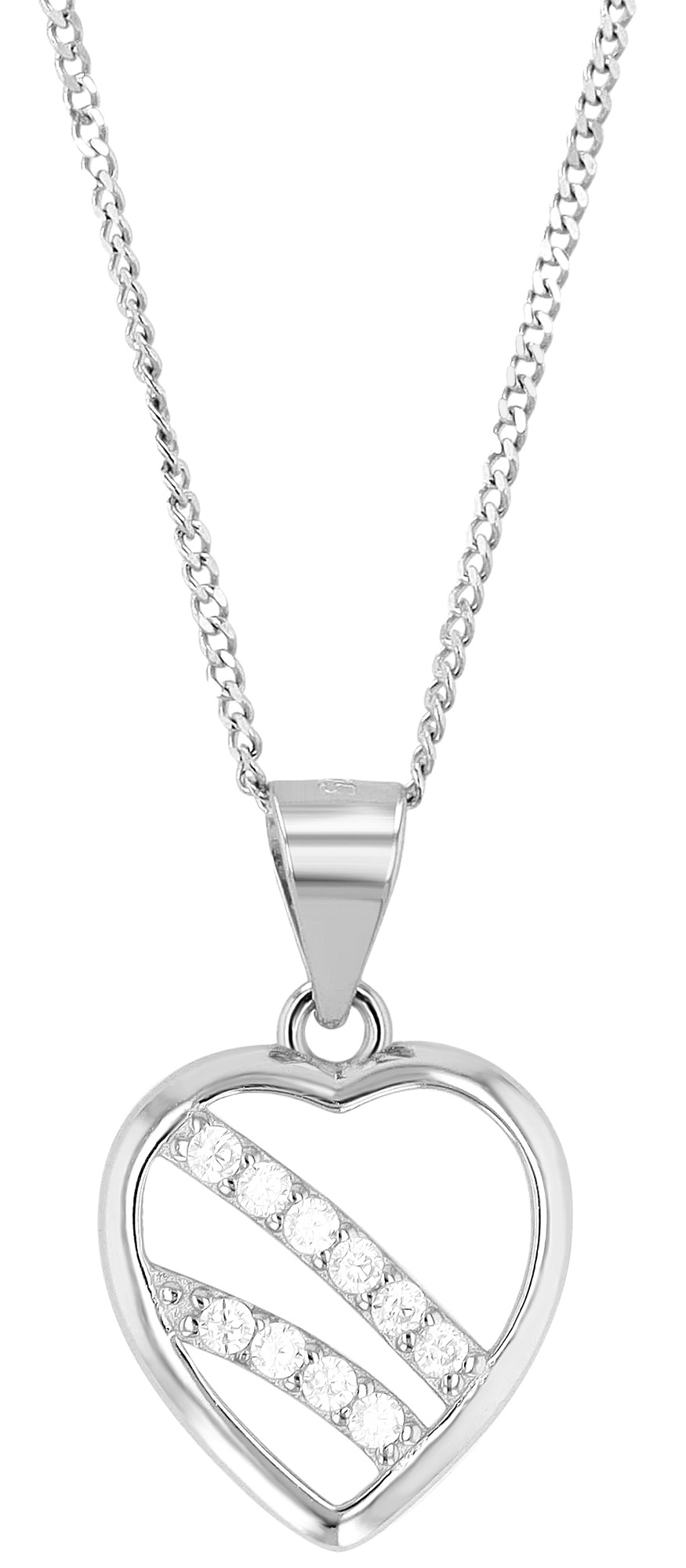 Adelia´s Herzanhänger »Damen Anhänger ¿ Herz Herzanhänger aus 925 Silber mit Zirkonia«