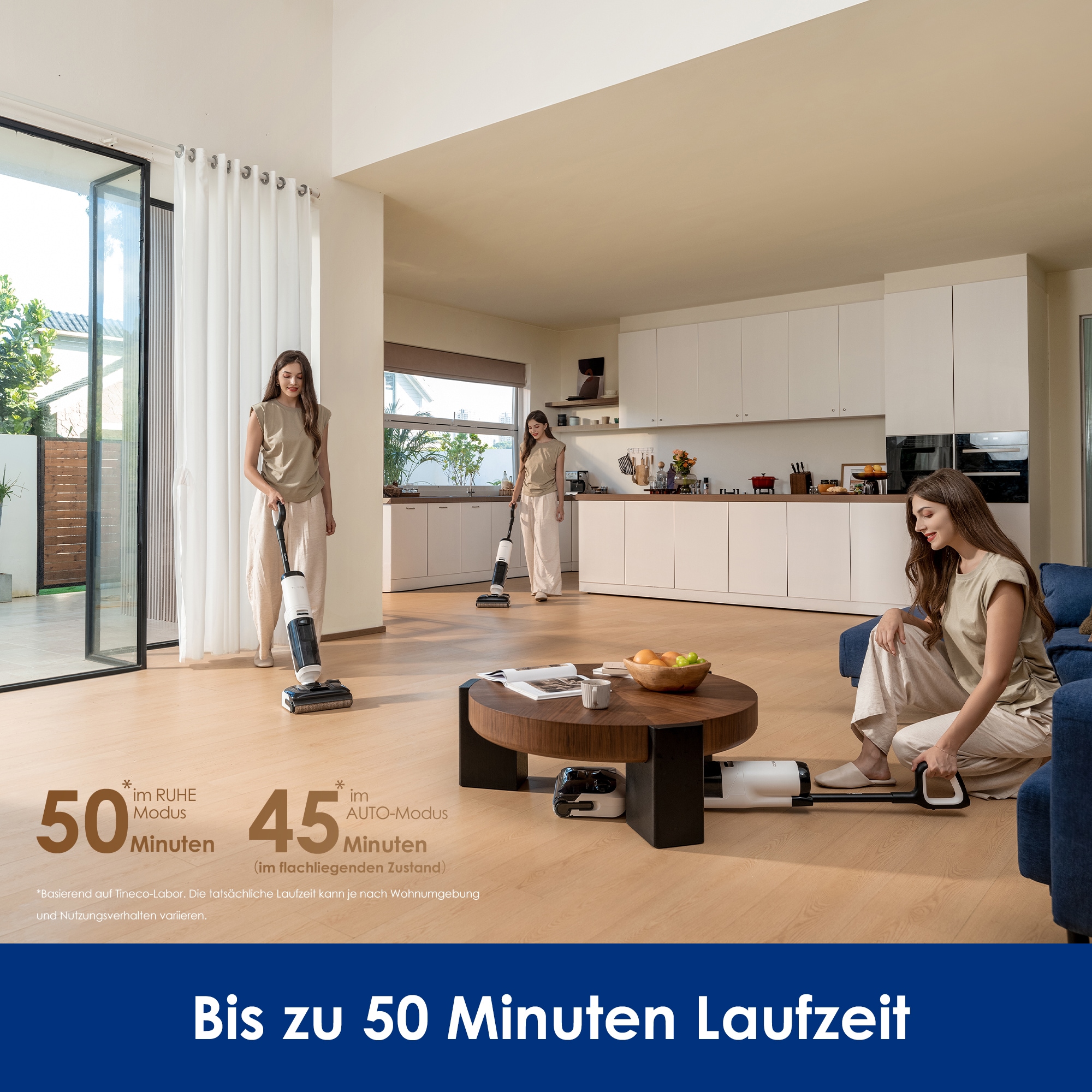 Tineco Nass-Trocken-Sauger »FLOOR ONE S5 Max 22.000pa Saugleistung, 85° Grad Selbstreinigung« Anti Allergiker HEPA Filter, nur 13,5cm hoch