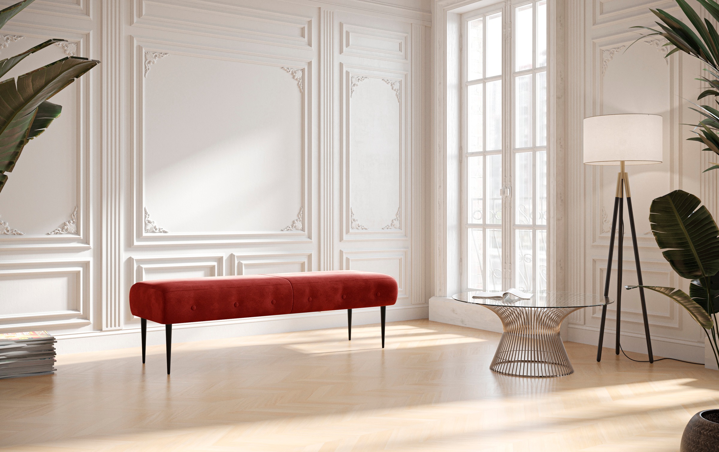 PLACES OF STYLE 2,5-Sitzer »Amber« mit Knopfheftung,in verschieden Stoffarten