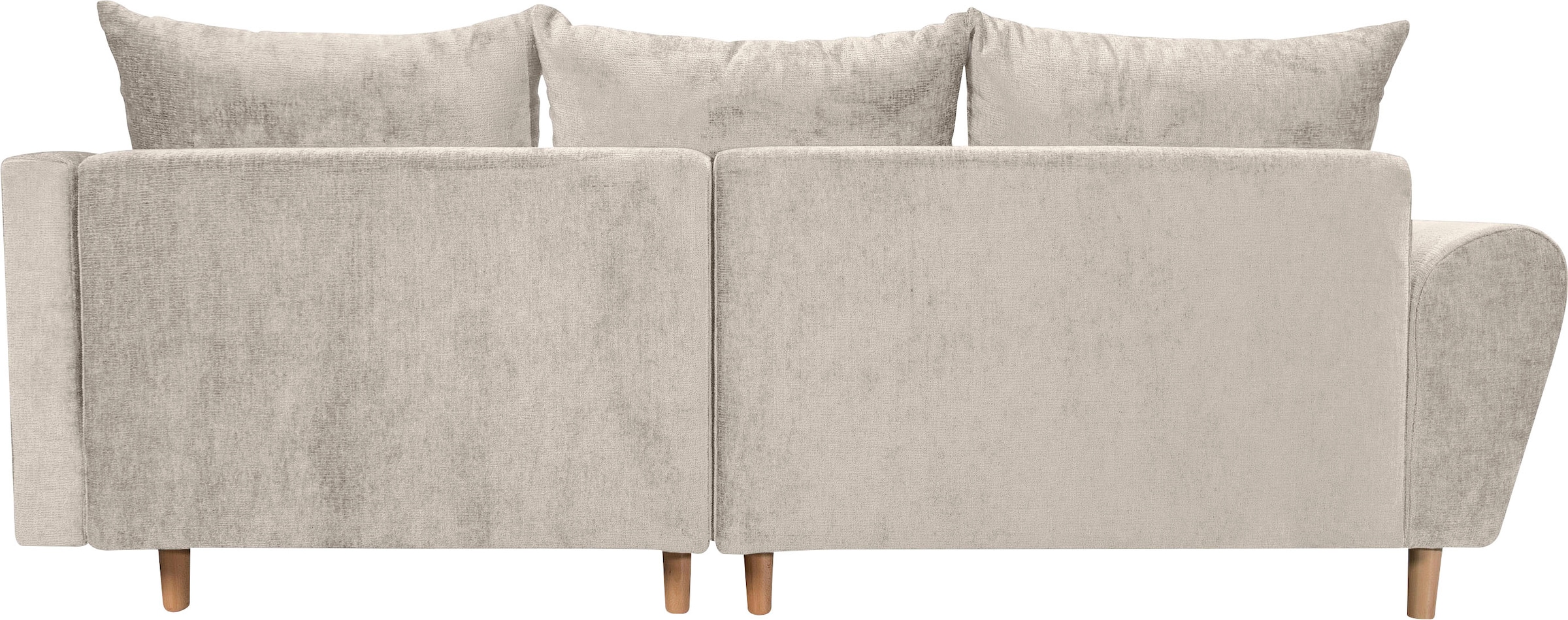 COLLECTION AB Ecksofa »Reims L-Form« Ottomane beidseitig montierbar, inkl. Bettfunktion und Hocker