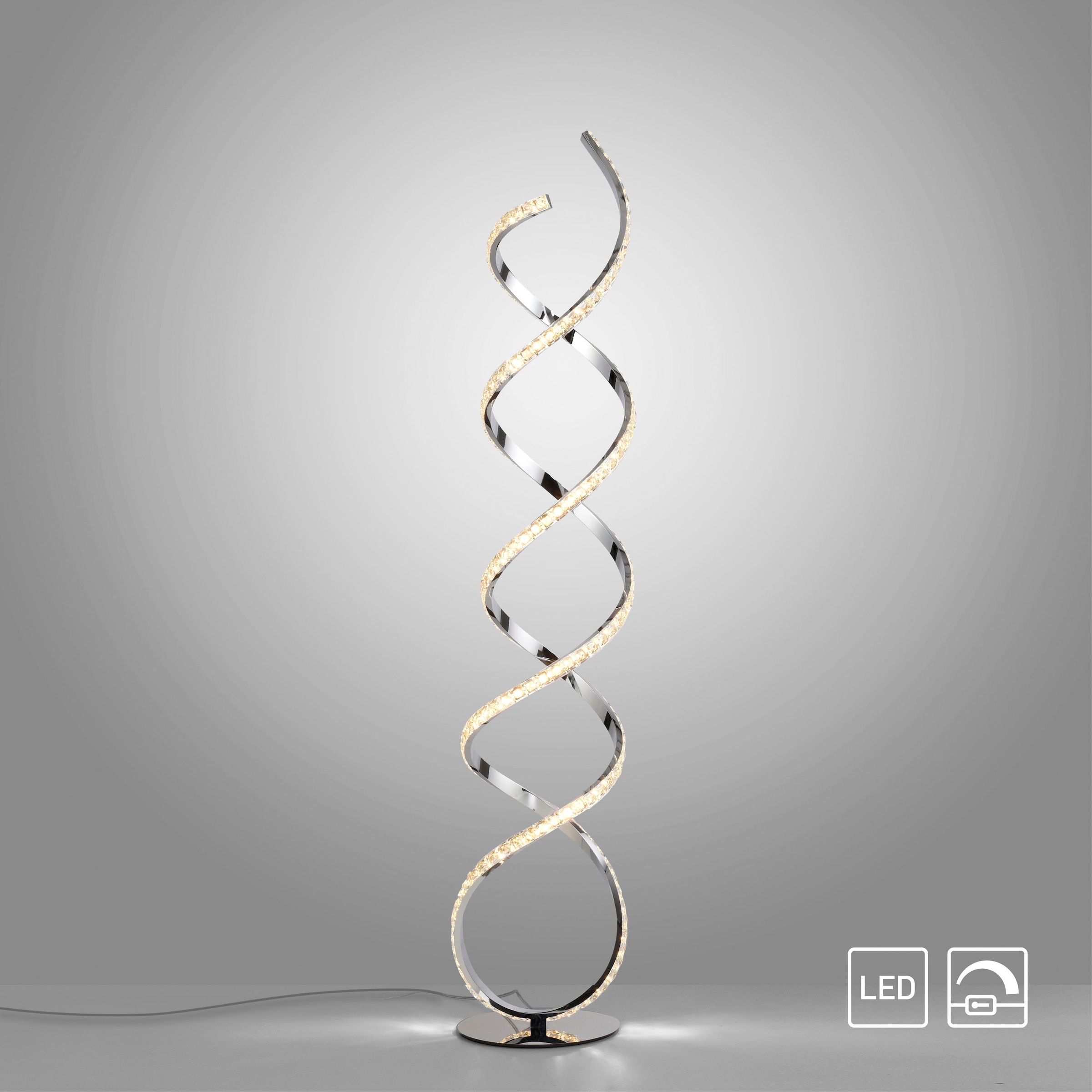 Paul Neuhaus Stehlampe »KIRIBI« LED-Board 1 Stk. Warmweiß in grau, Größe Ø 25 cm Höhe: 140 cm