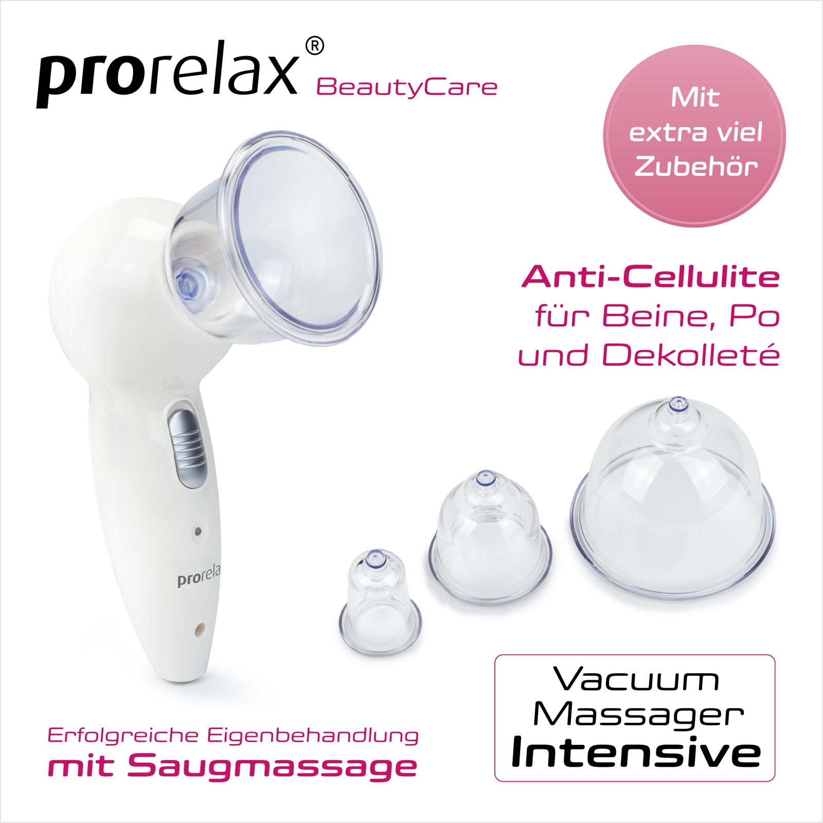 prorelax Vakuum-Massager »39213 Intensive«, Akku-& Netzbetrieb