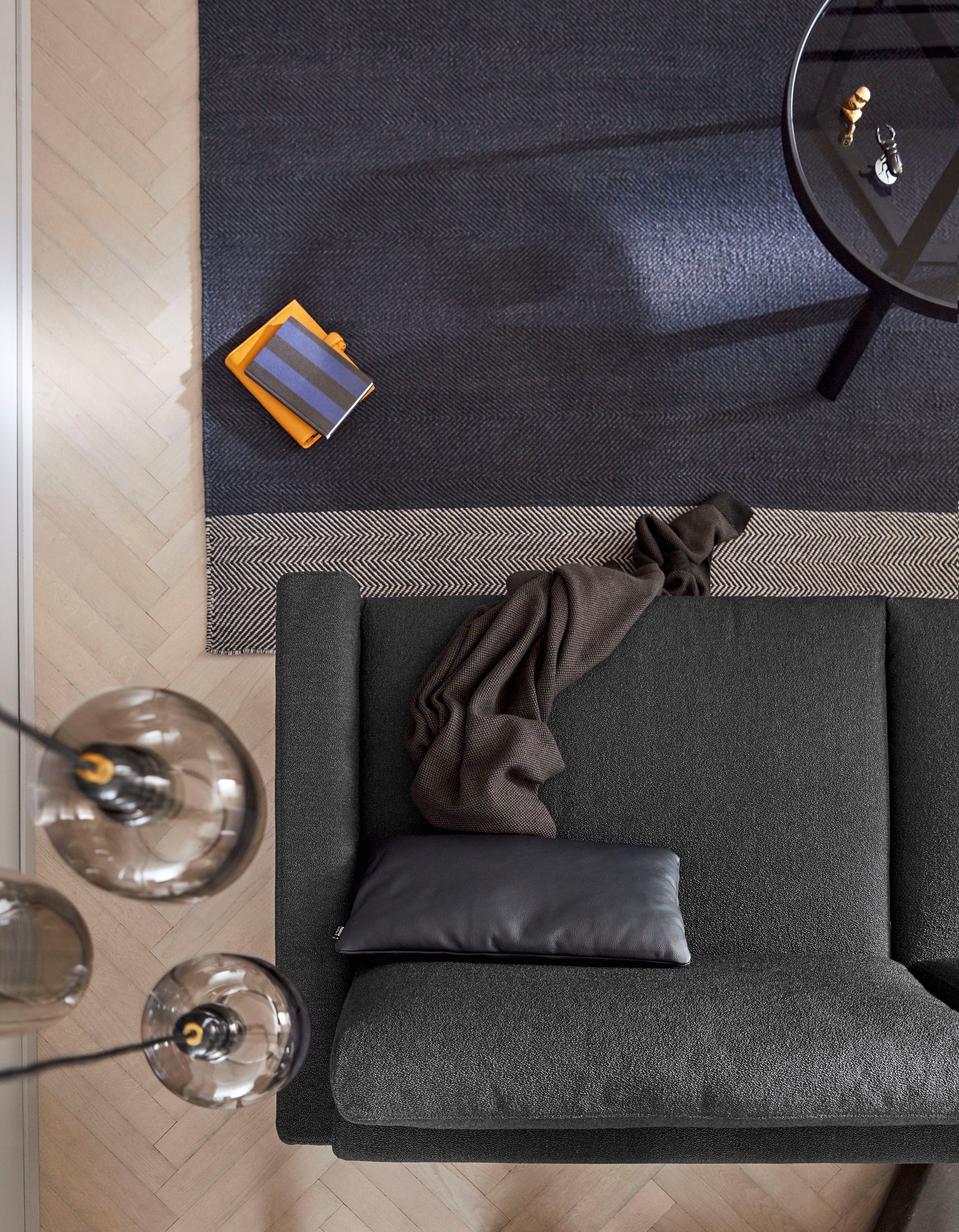 Creation BY ROLF BENZ 3-Sitzer »CR.450, Designsofa, Loungesofa«, Armlehne niedrig, Fuß chromfarben glänzend, Breite 204 cm