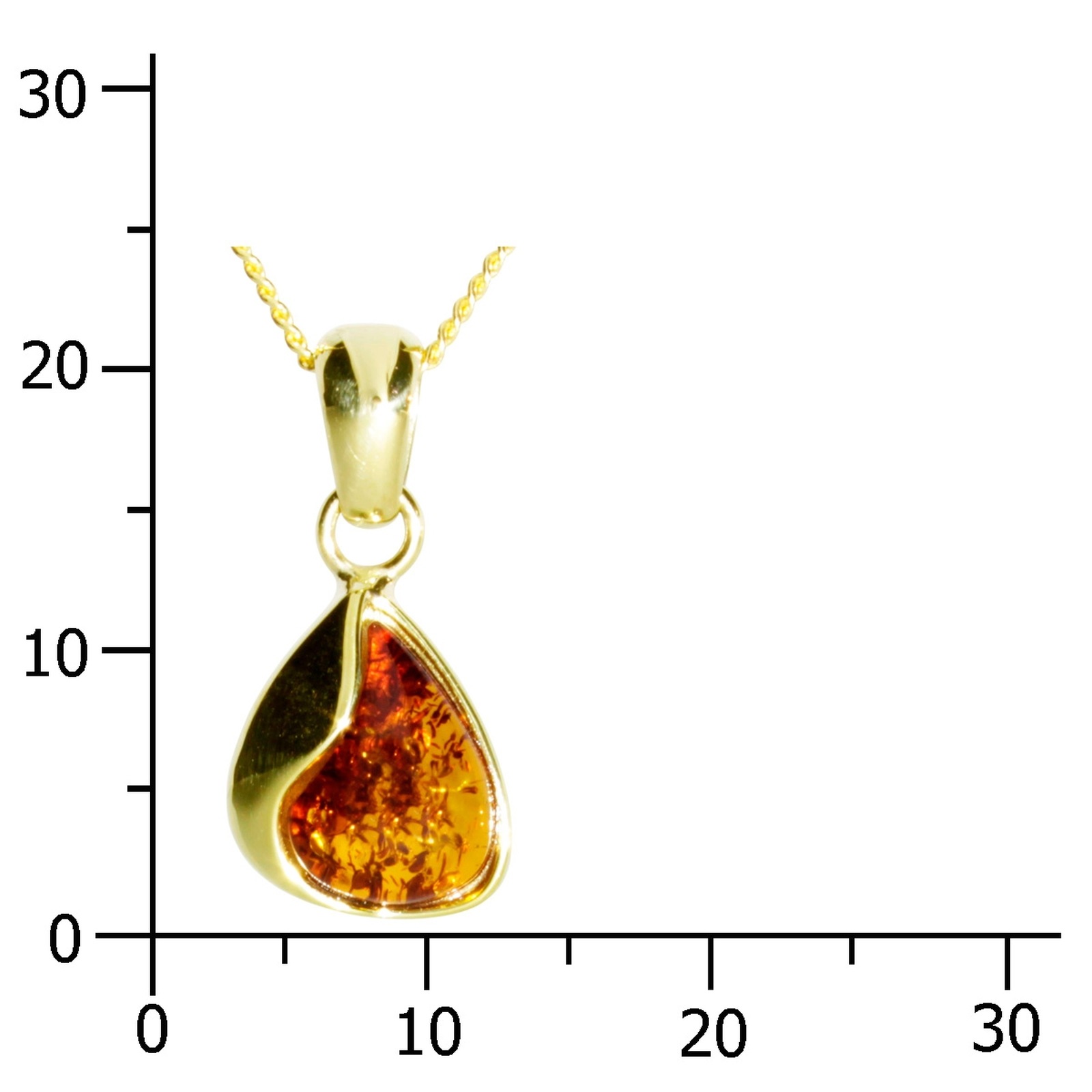 OSTSEE-SCHMUCK Kette und Anhänger Set »- Jeska 20 mm - Gold 333/000 - Bernstein«