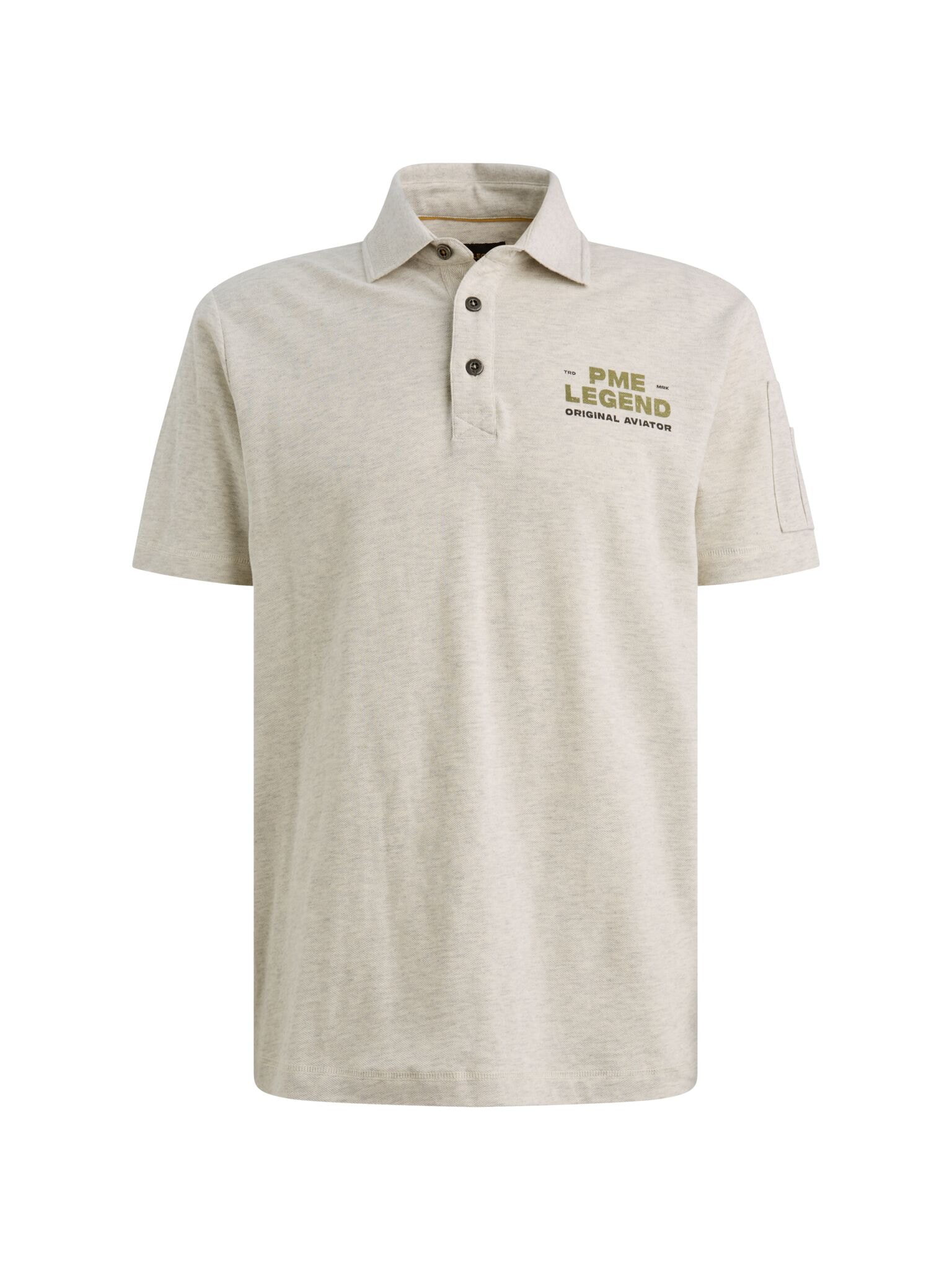 PME LEGEND Poloshirt Aufgesetzte Ärmeltasche mit Marken- Label